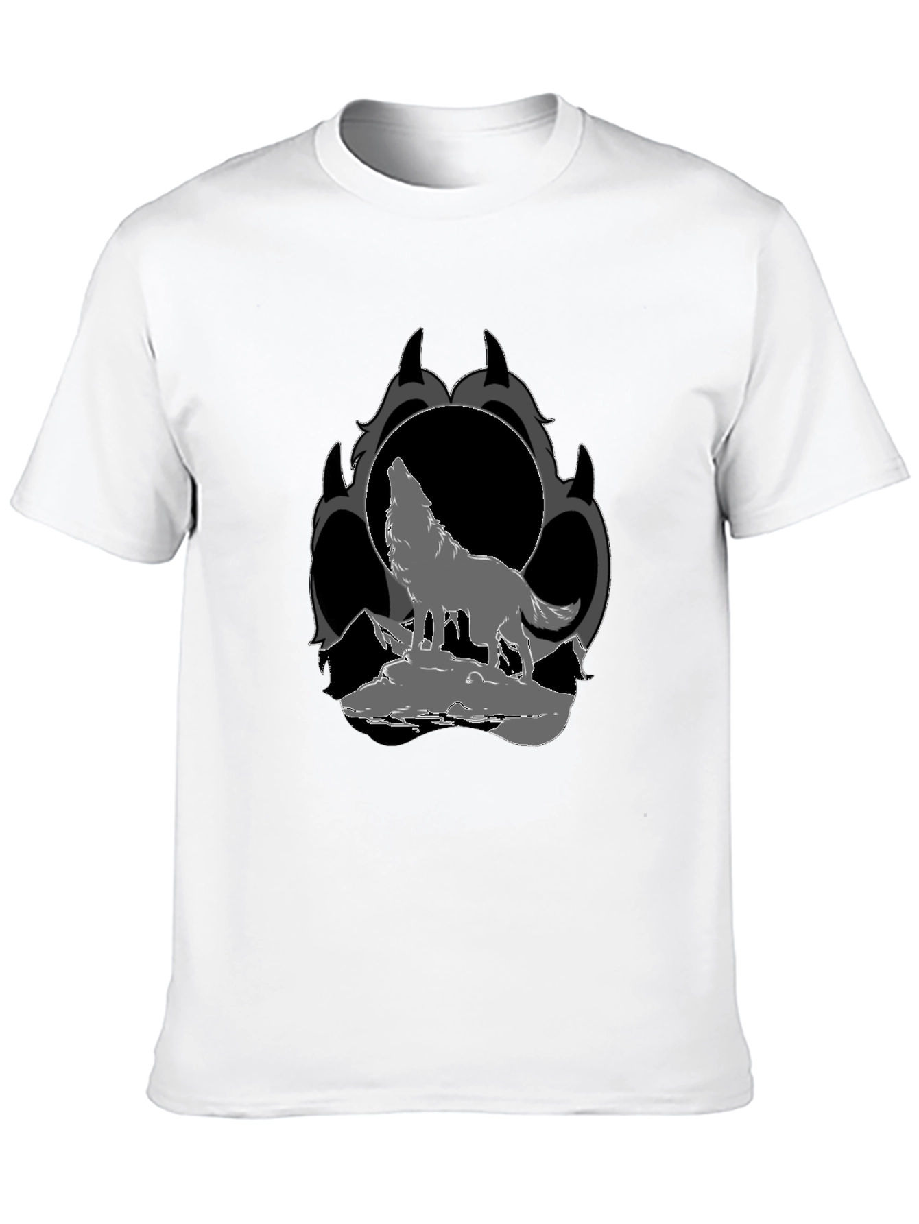 Black Wolf Howling at Moon Graphic T-Shirt view 10
