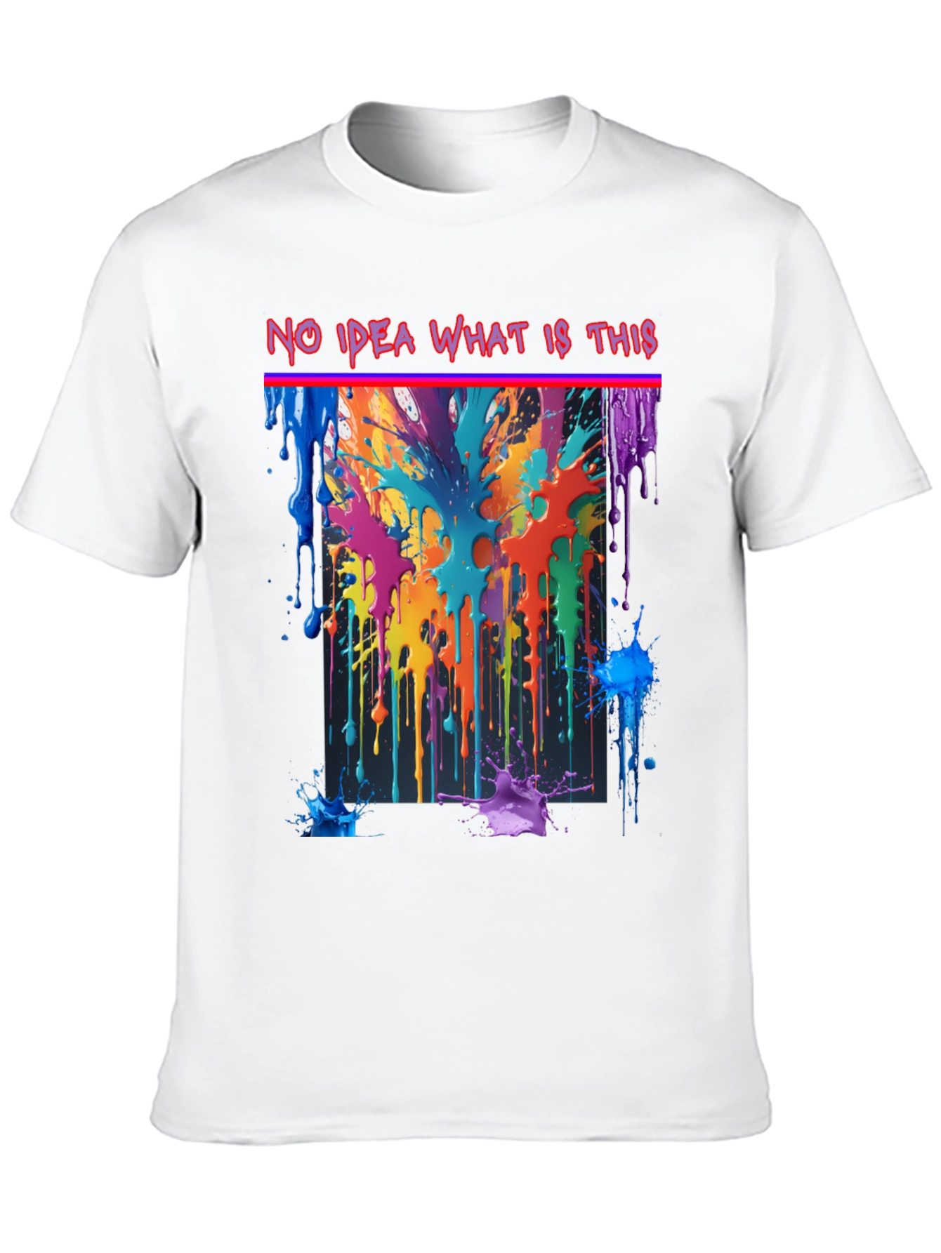 Black Abstract Paint Splatter T-Shirt view 10