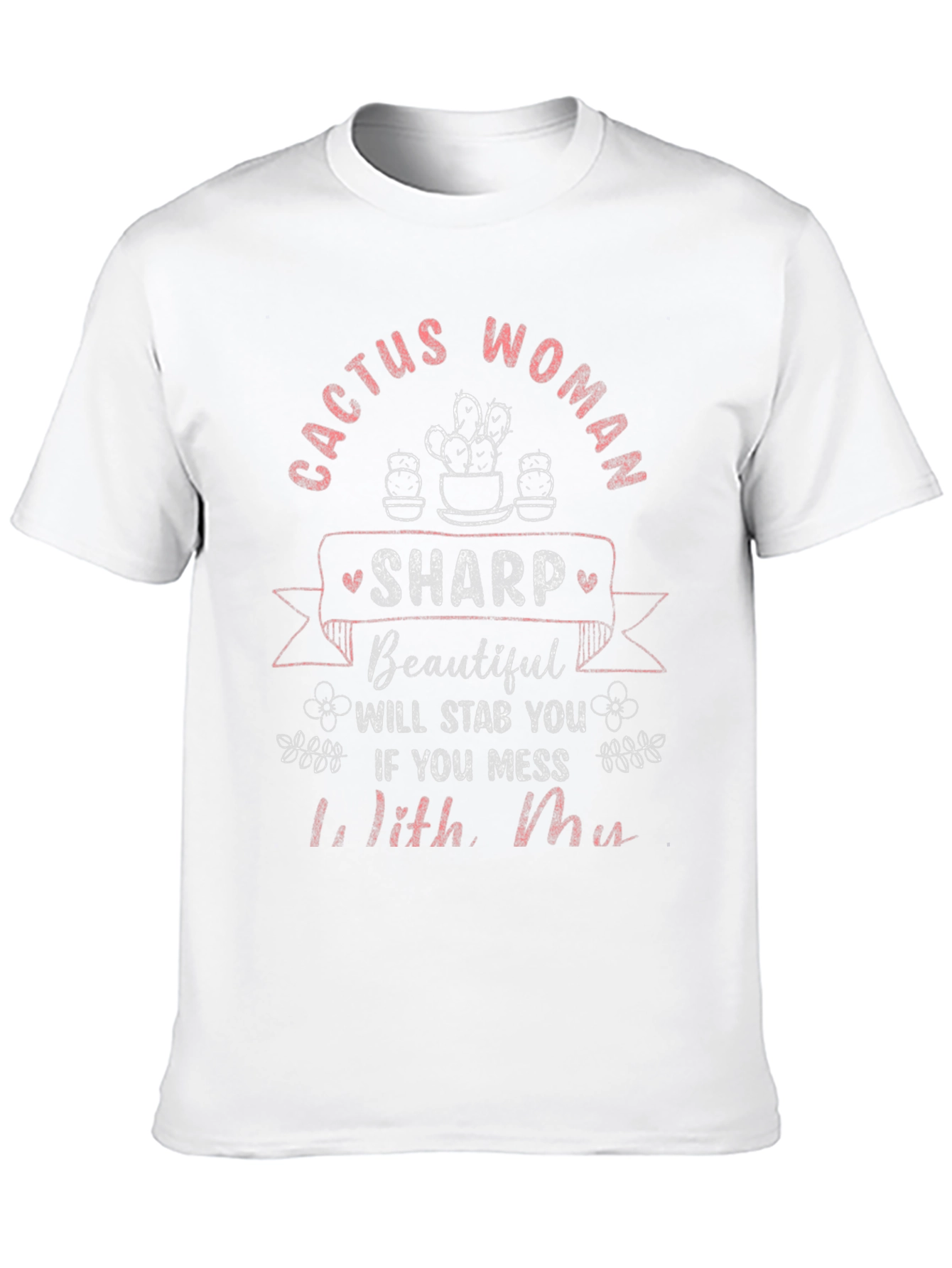 Black Cactus Woman T-Shirt - Sharp & Beautiful view 10