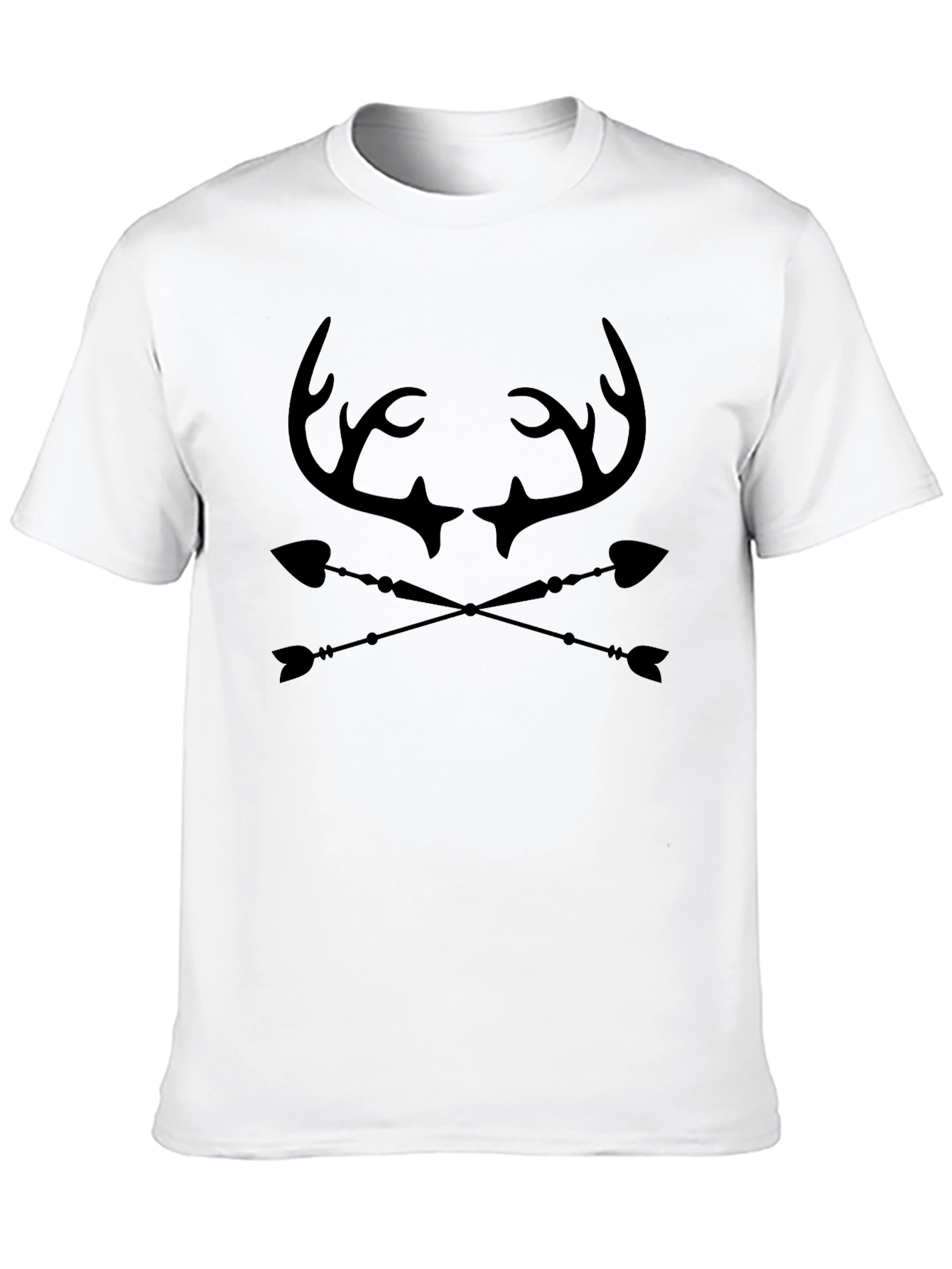 Black Antler & Arrow Graphic Tee - Black Cotton view 10
