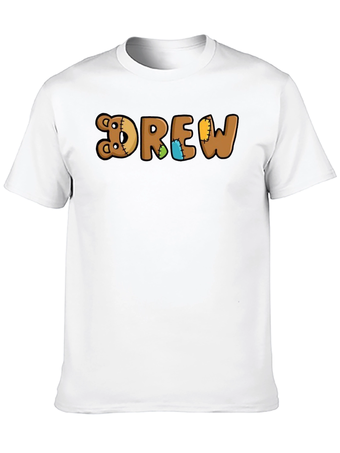 Black Drew Teddy Bear Name T-Shirt - Custom Boy's Tee view 10