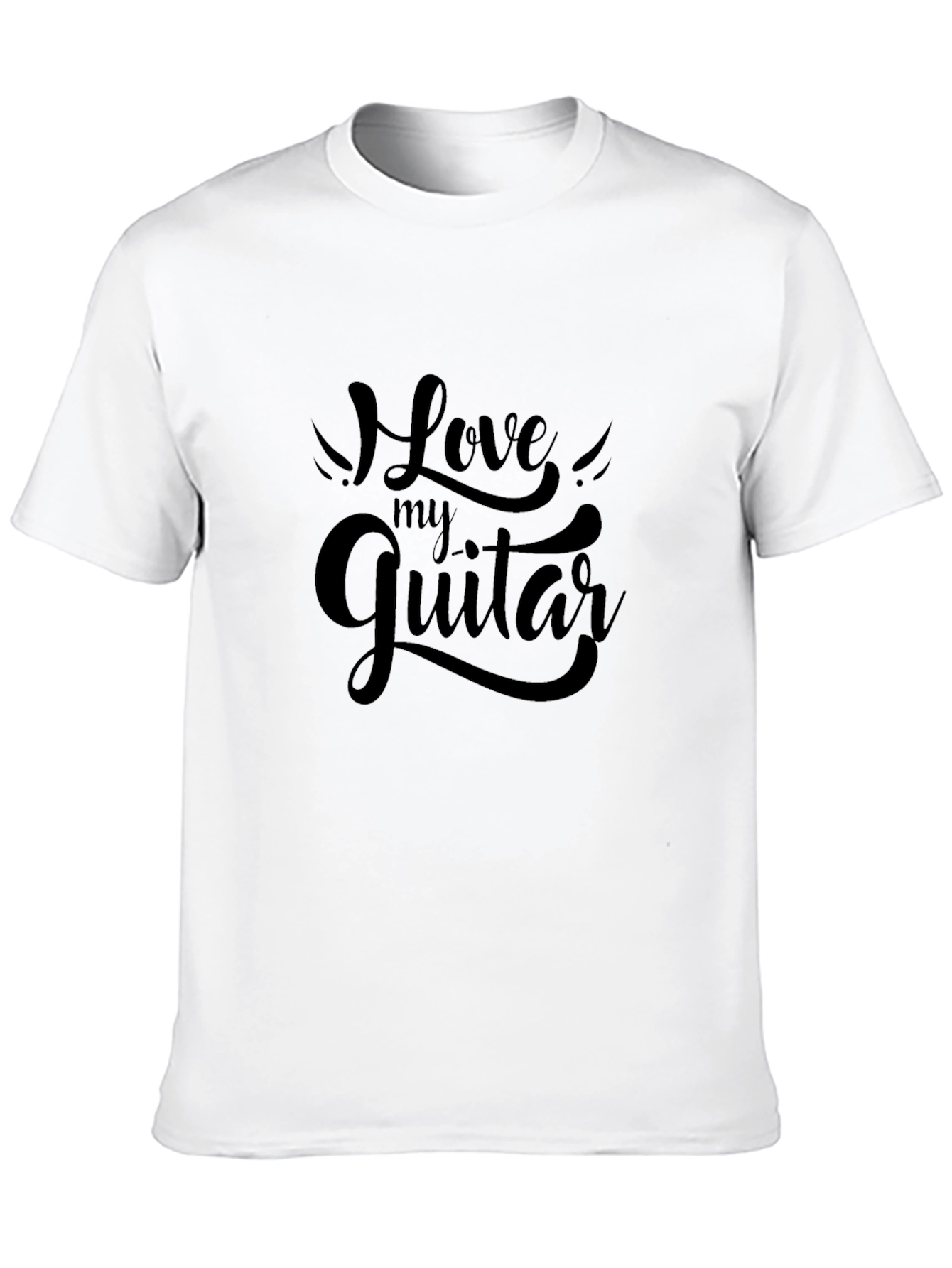 Black Love My Guitar Black Graphic T-Shirt view 10