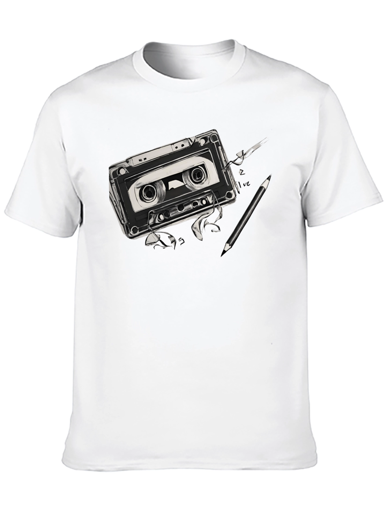 Black Retro Cassette Tape Graphic Tee view 10