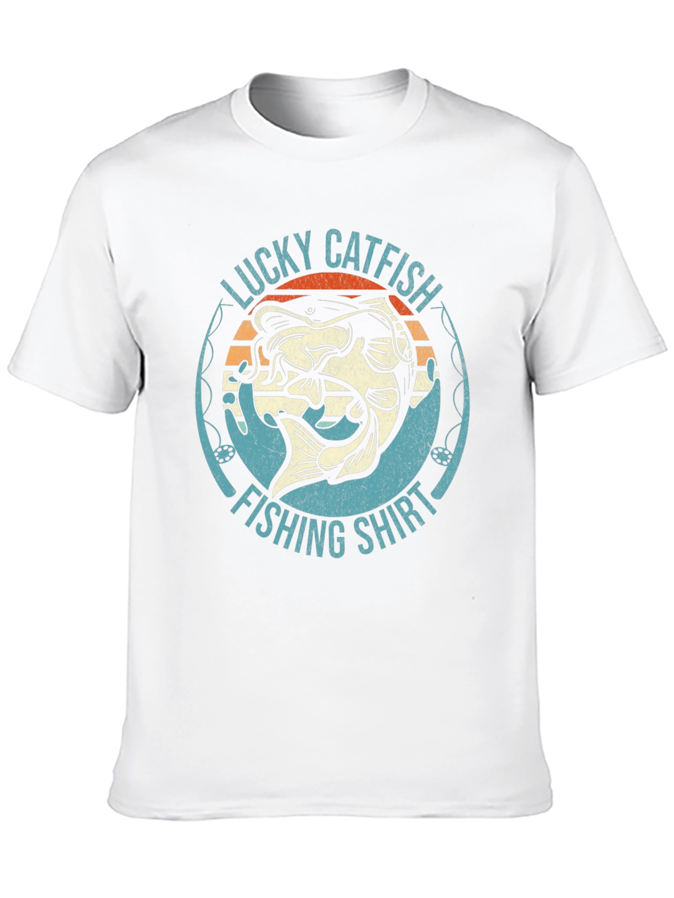 Black Lucky Catfish Fishing Shirt - Black Graphic Tee view 10