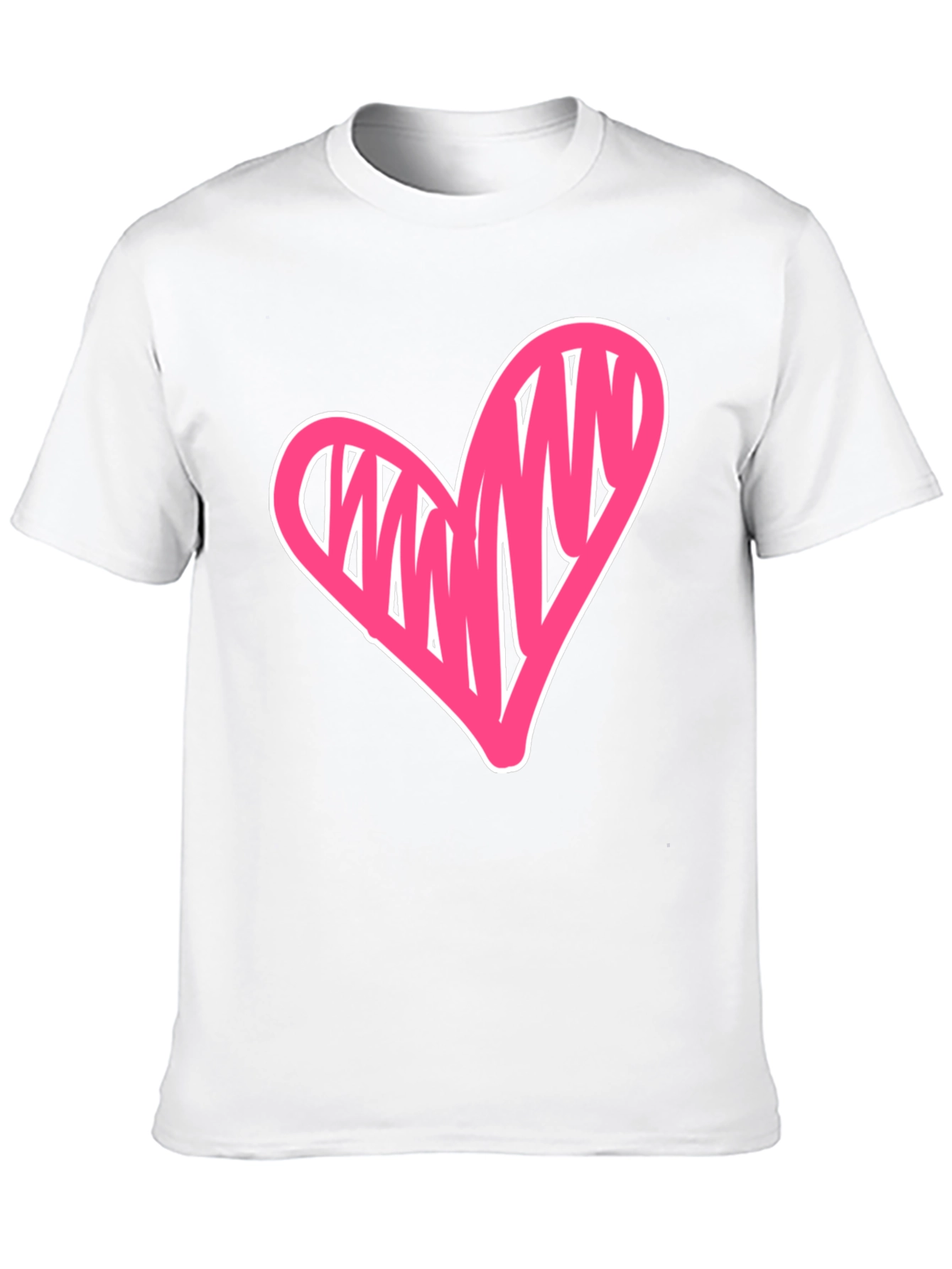 Black Heart Scribble Graphic Tee - Casual Black T-Shirt view 10