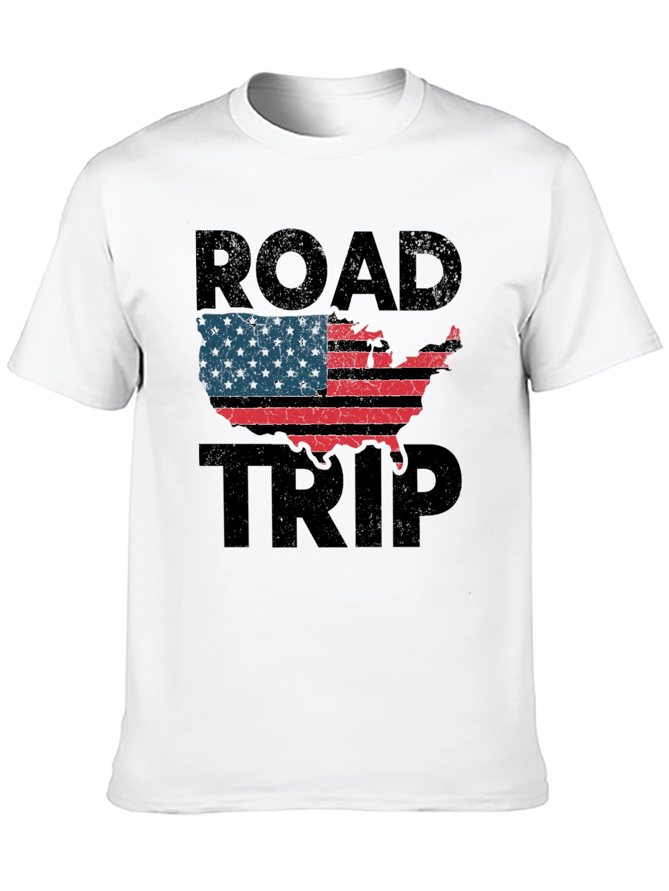 Black Road Trip USA Flag Graphic Tee view 10