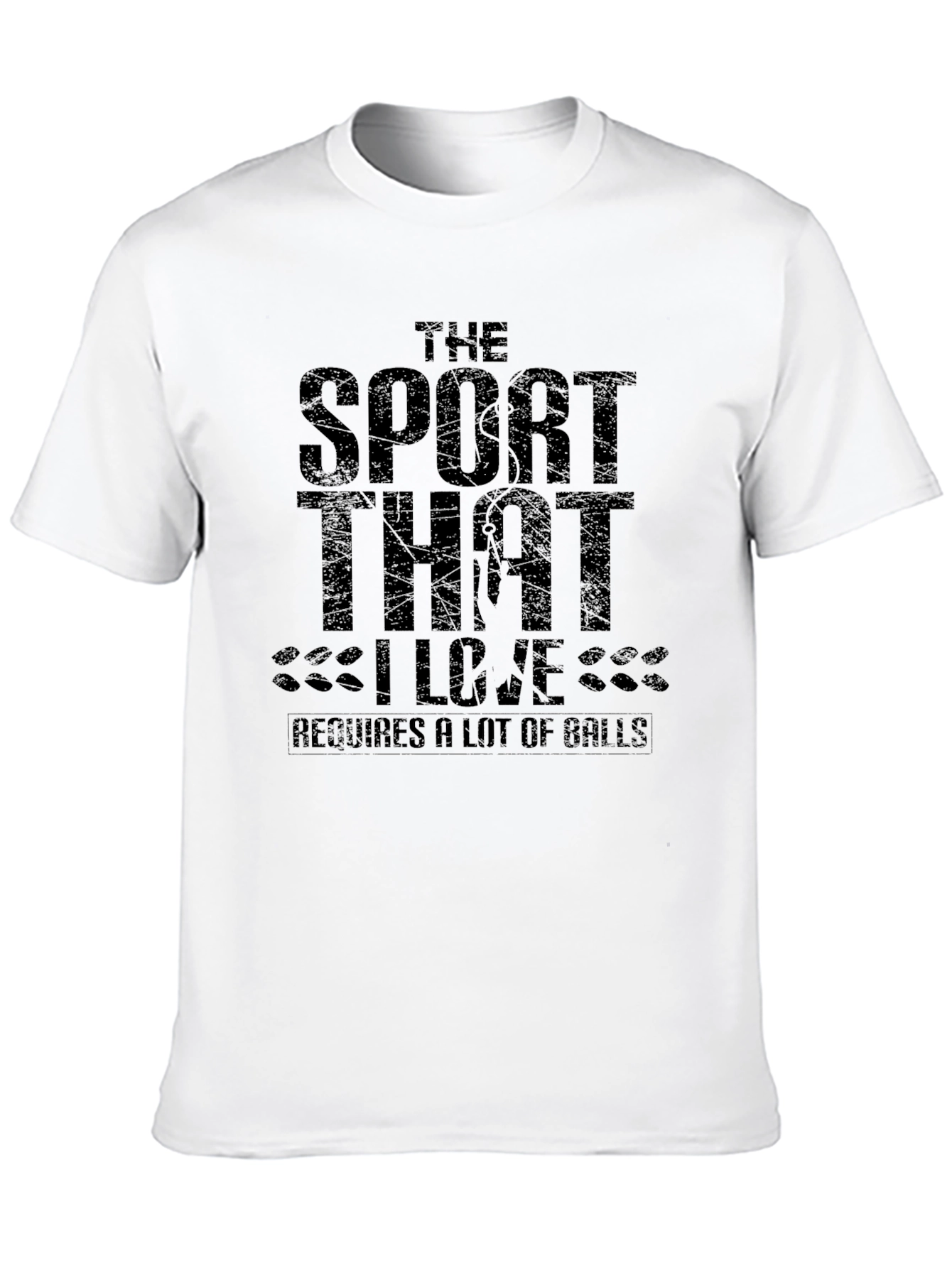 Black Funny "Sport That I Love" Men's Black T-Shirt view 10