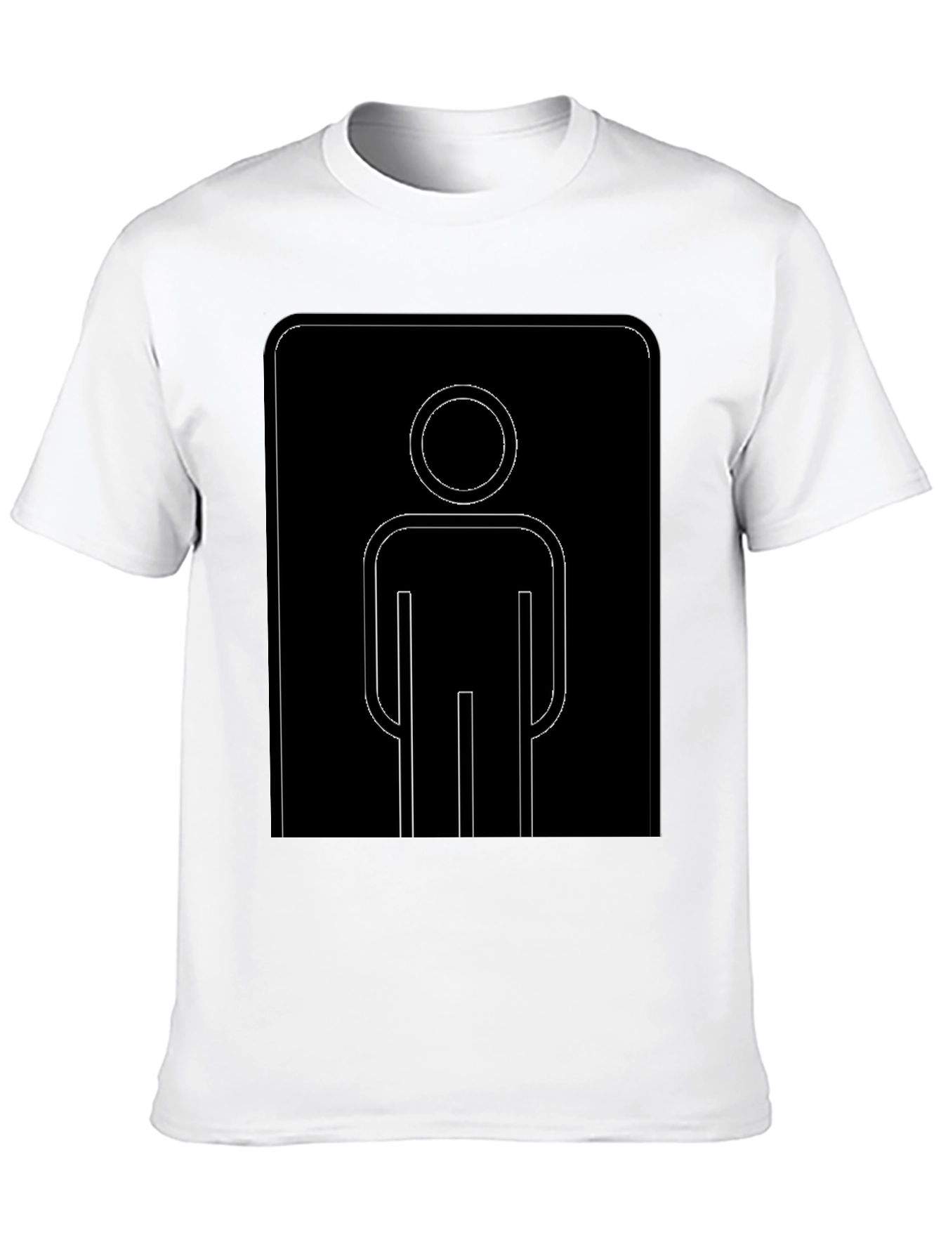 Black Men's Room Sign Graphic Black T-Shirt view 10