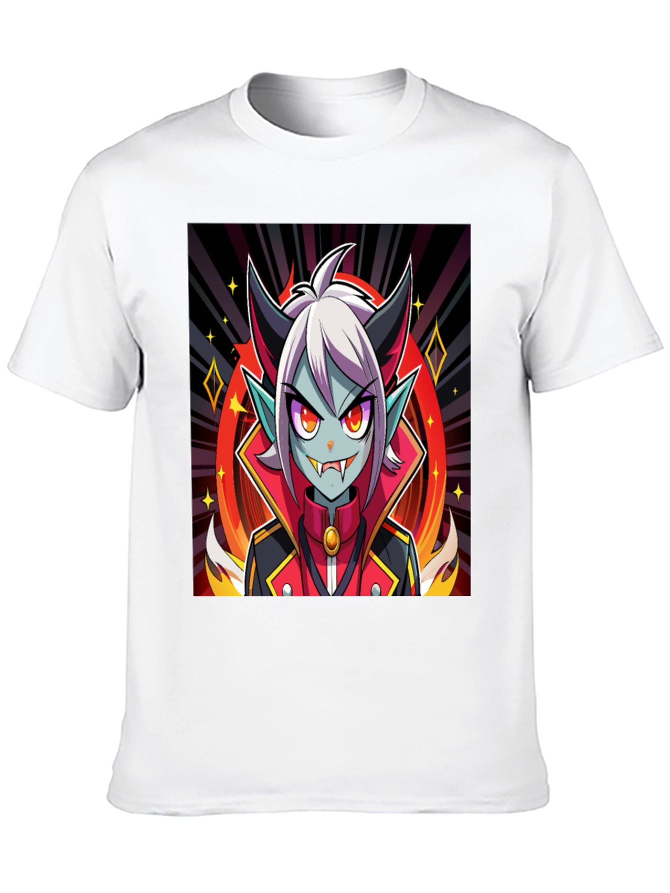 Black Anime Vampire Graphic Tee - Black Cotton Shirt view 10
