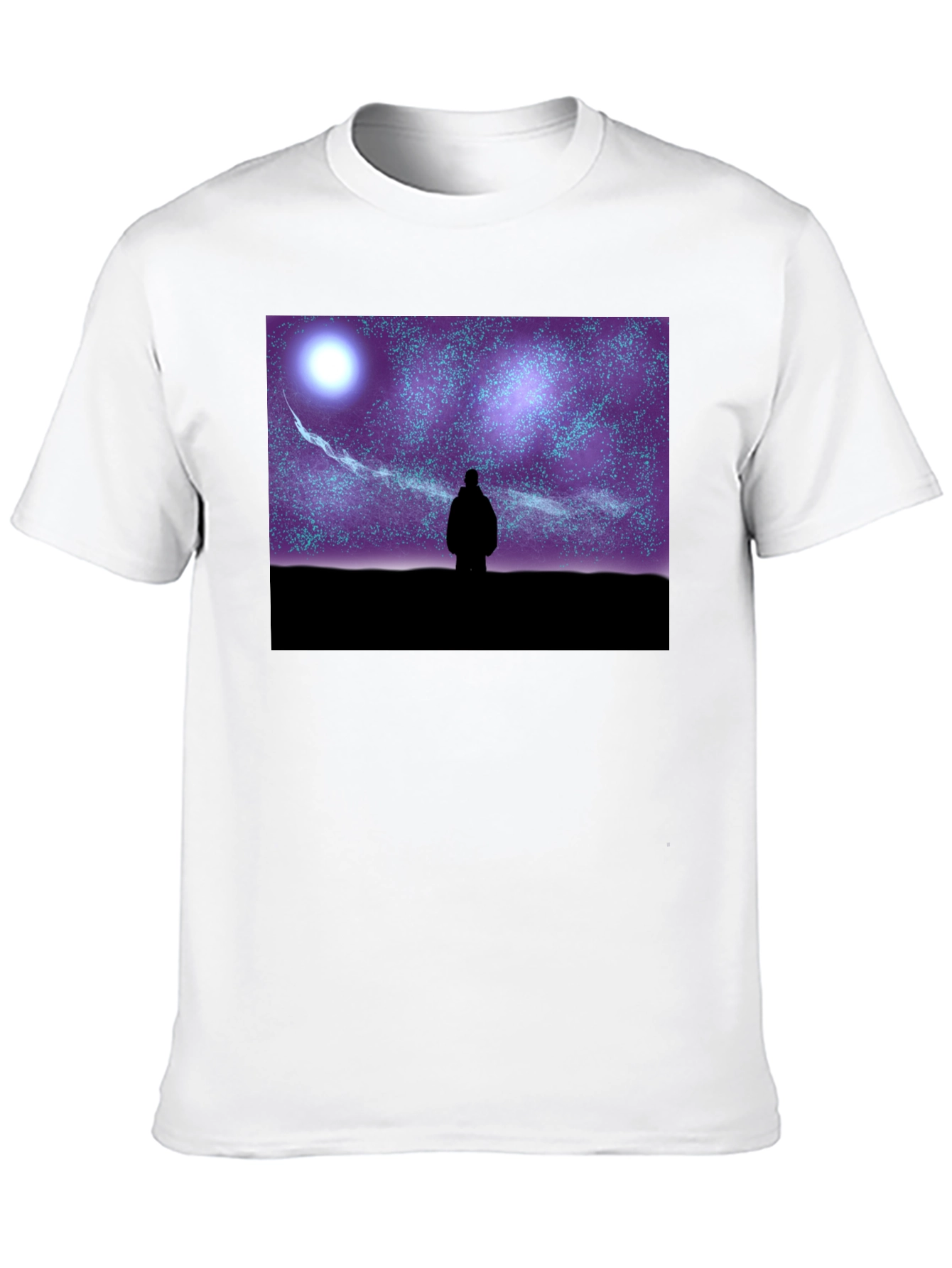 Black Starry Night Graphic Tee - Unisex Black T-Shirt view 10