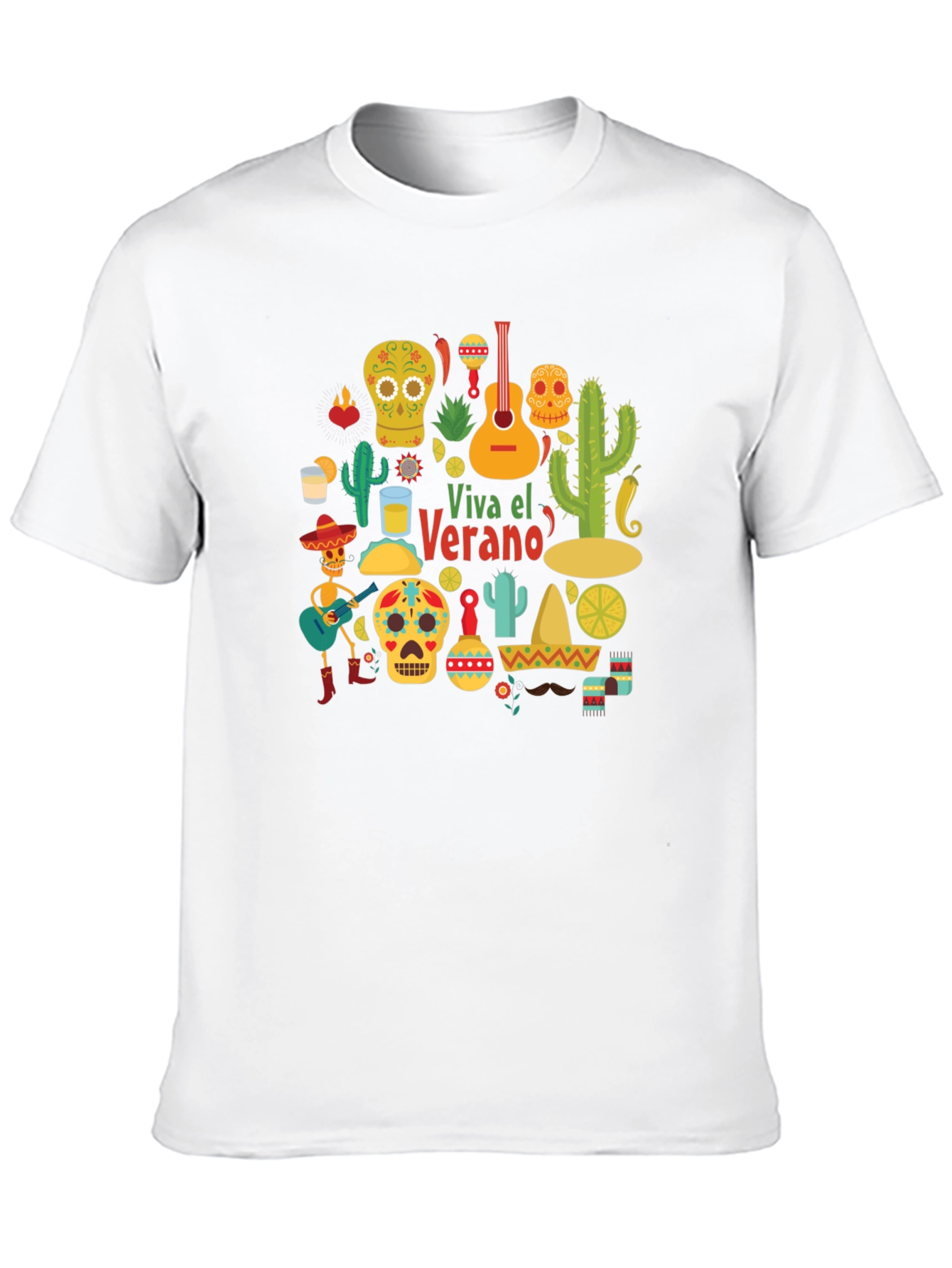 Black Viva El Verano T-Shirt, Summer Fiesta Tee view 10
