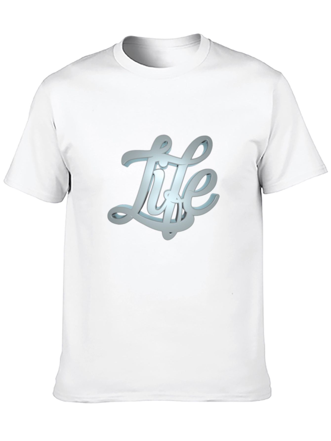 Black Stylish "Life" Graphic Print Black T-Shirt view 10