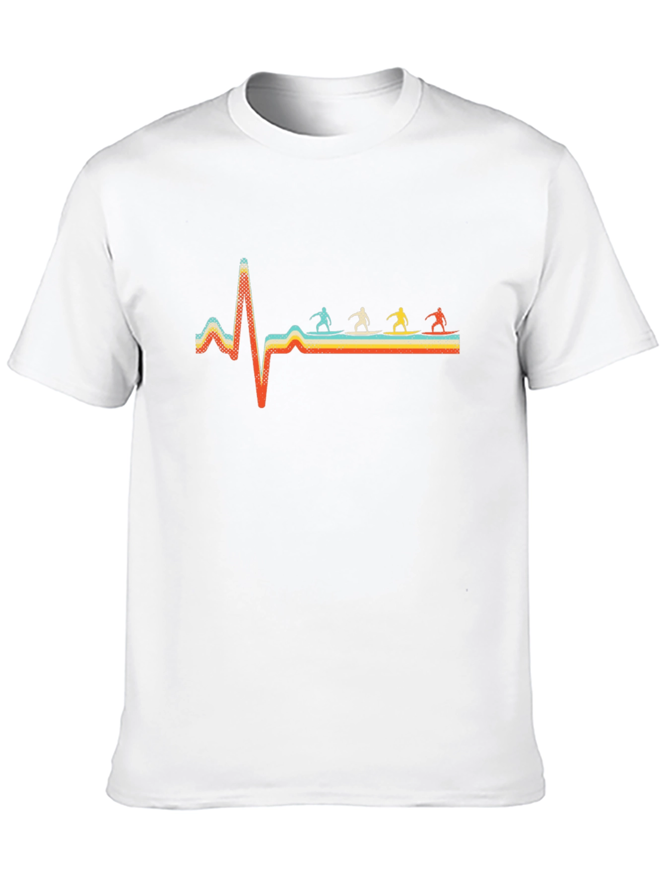 Black Surfing Heartbeat Graphic Tee view 10