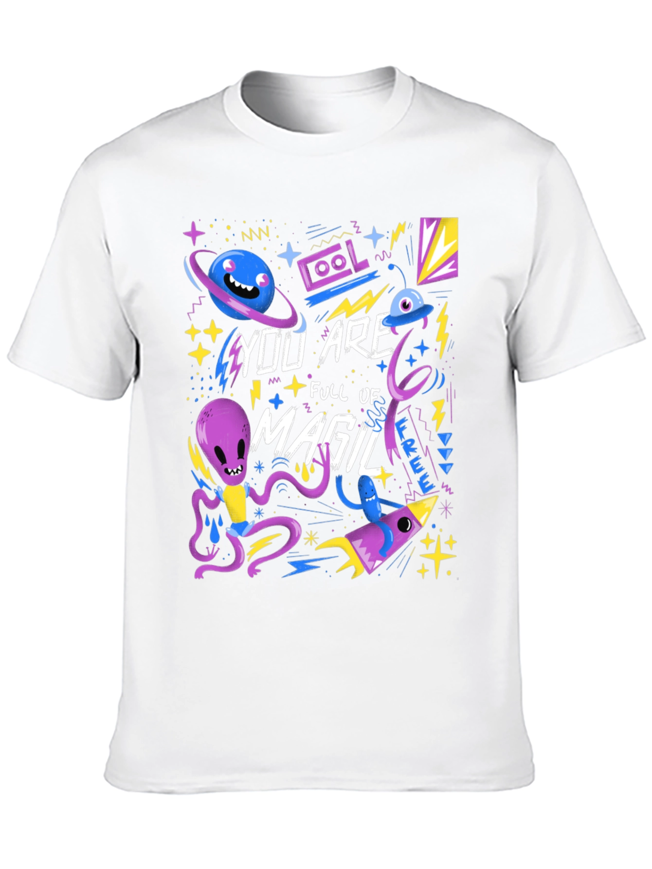 Black Space Magic Graphic T-Shirt - Cool Alien Design view 10