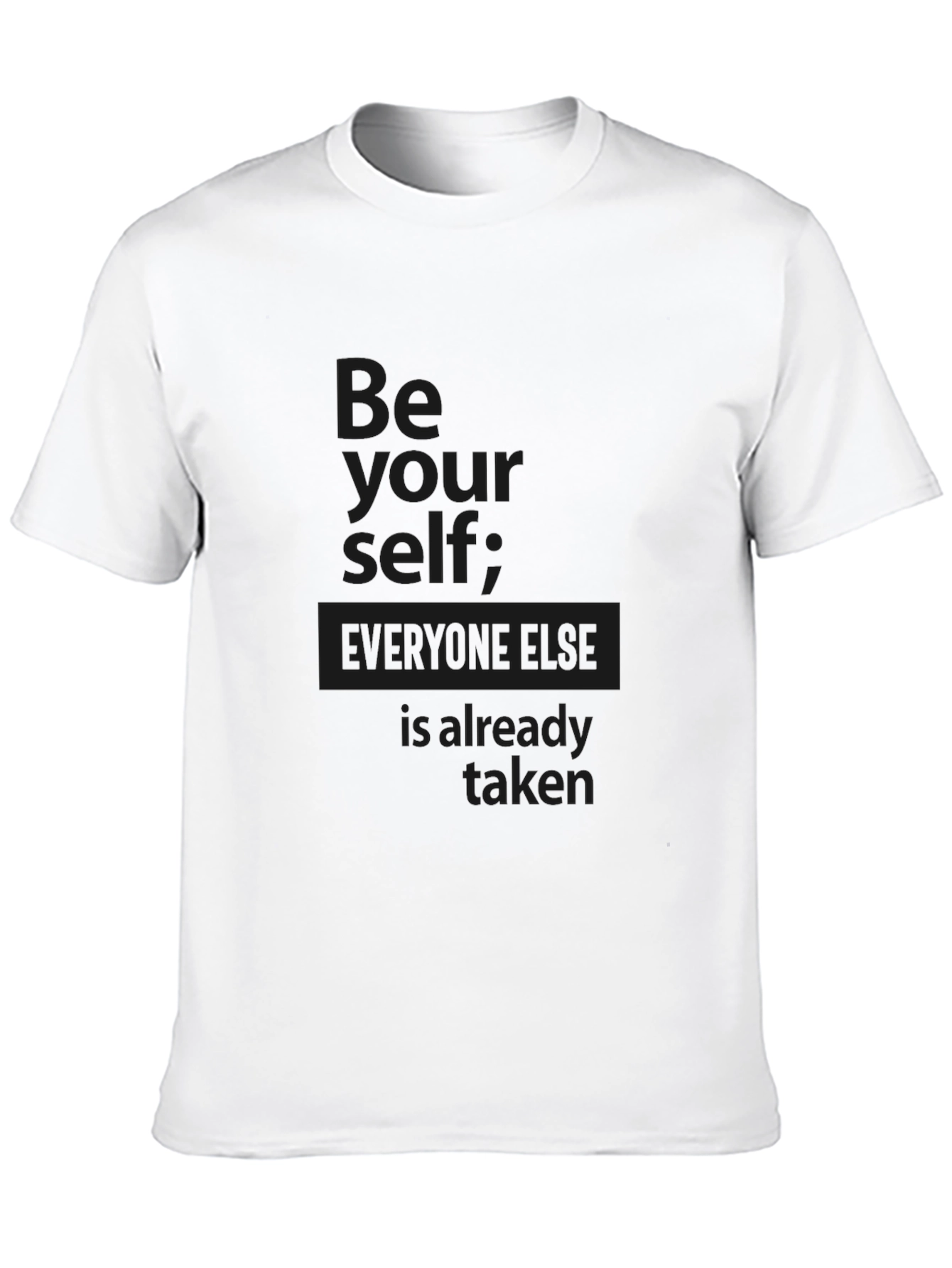 Black Be Yourself Black T-Shirt: Inspiring Quote Tee view 10