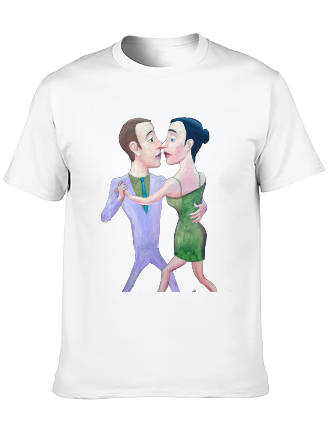 Black Tango Couple Graphic Print Black T-Shirt view 10