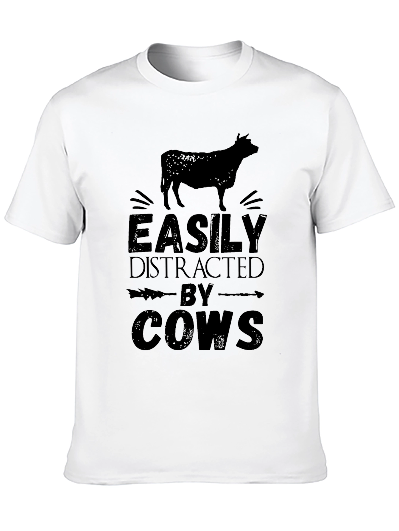 Black Easily Distracted By Cows Graphic T-Shirt view 10
