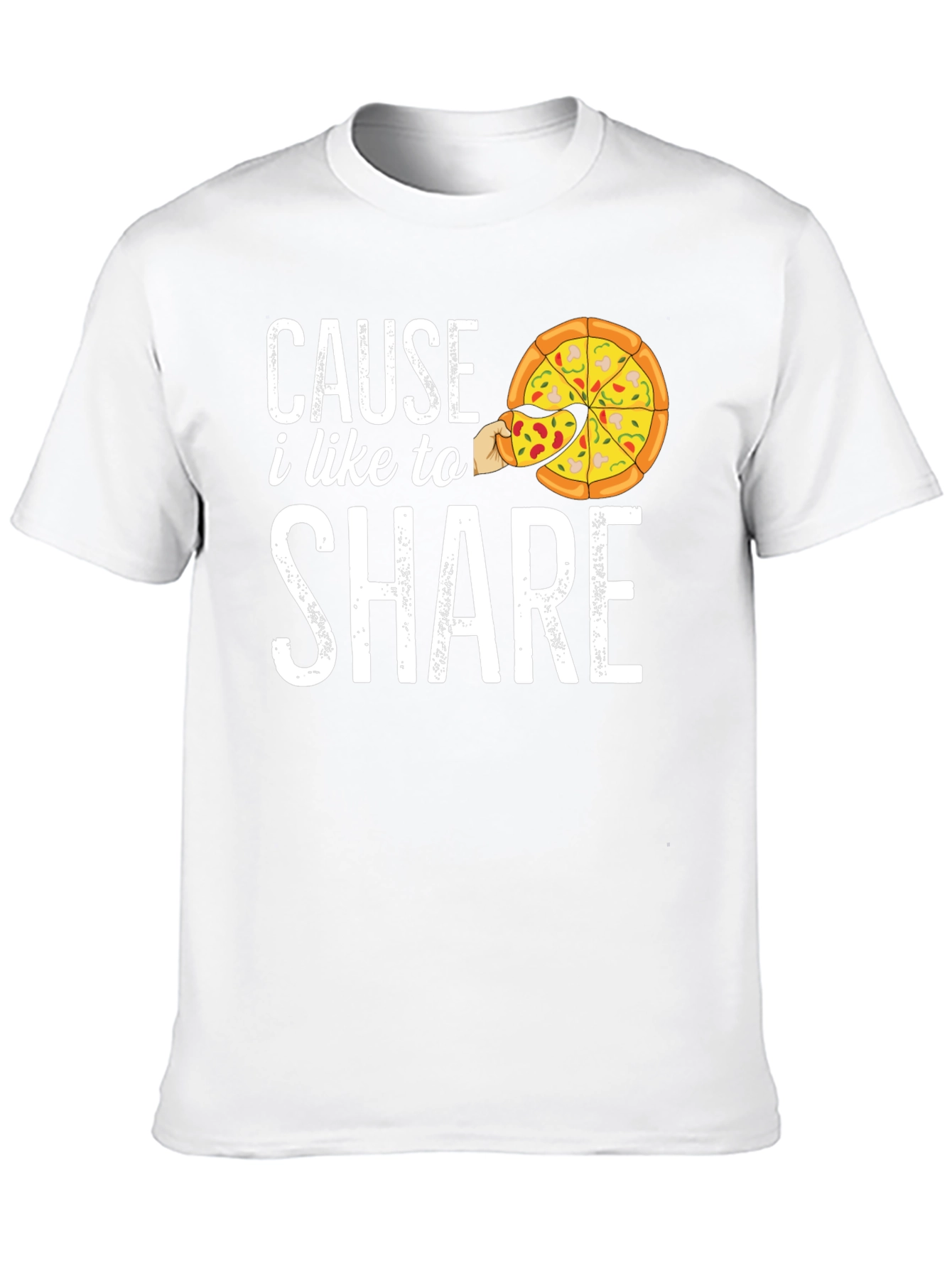 Black Cause I Like to Share Pizza Graphic T-Shirt view 10