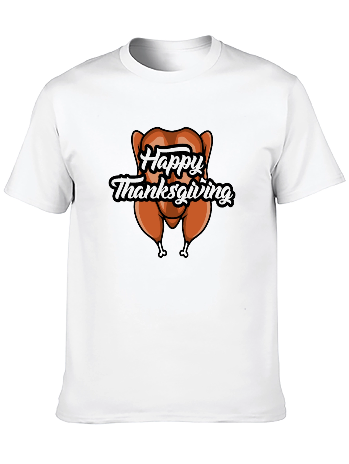Black Happy Thanksgiving Turkey Graphic T-Shirt view 10