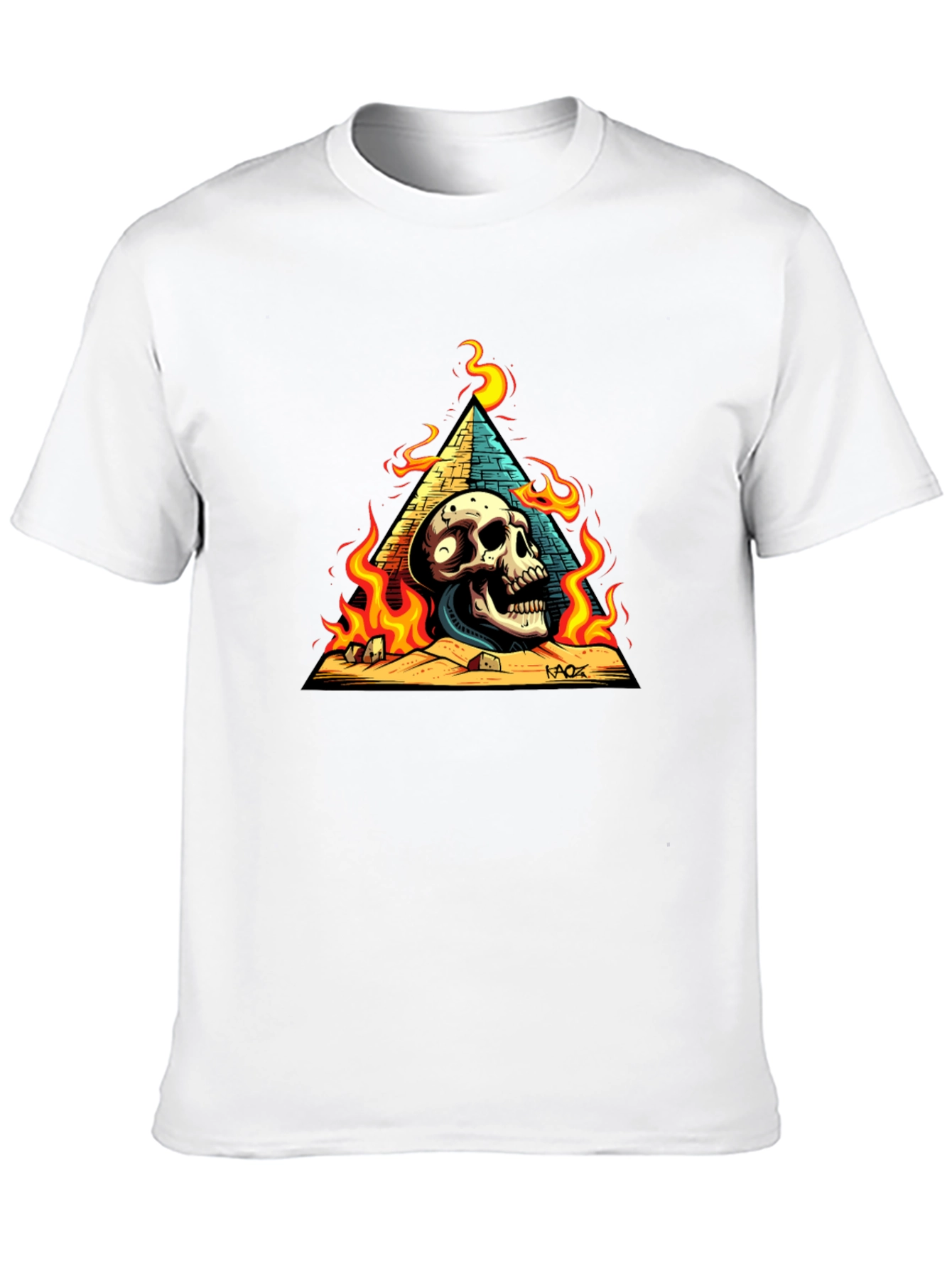 Black Skull Pyramid Graphic Tee - Men's Black T-Shirt view 10
