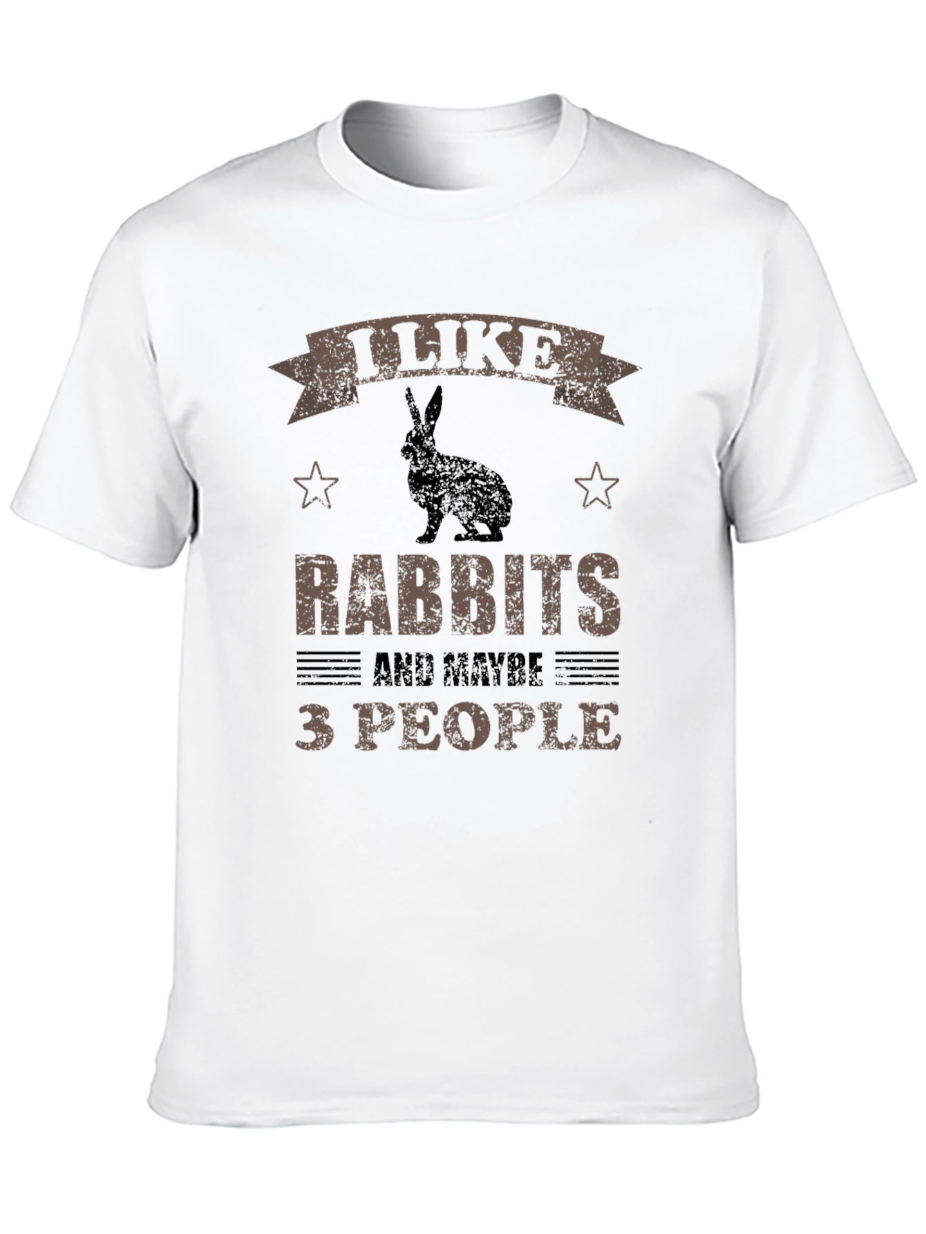 Black I Like Rabbits and Maybe 3 People T-Shirt view 10