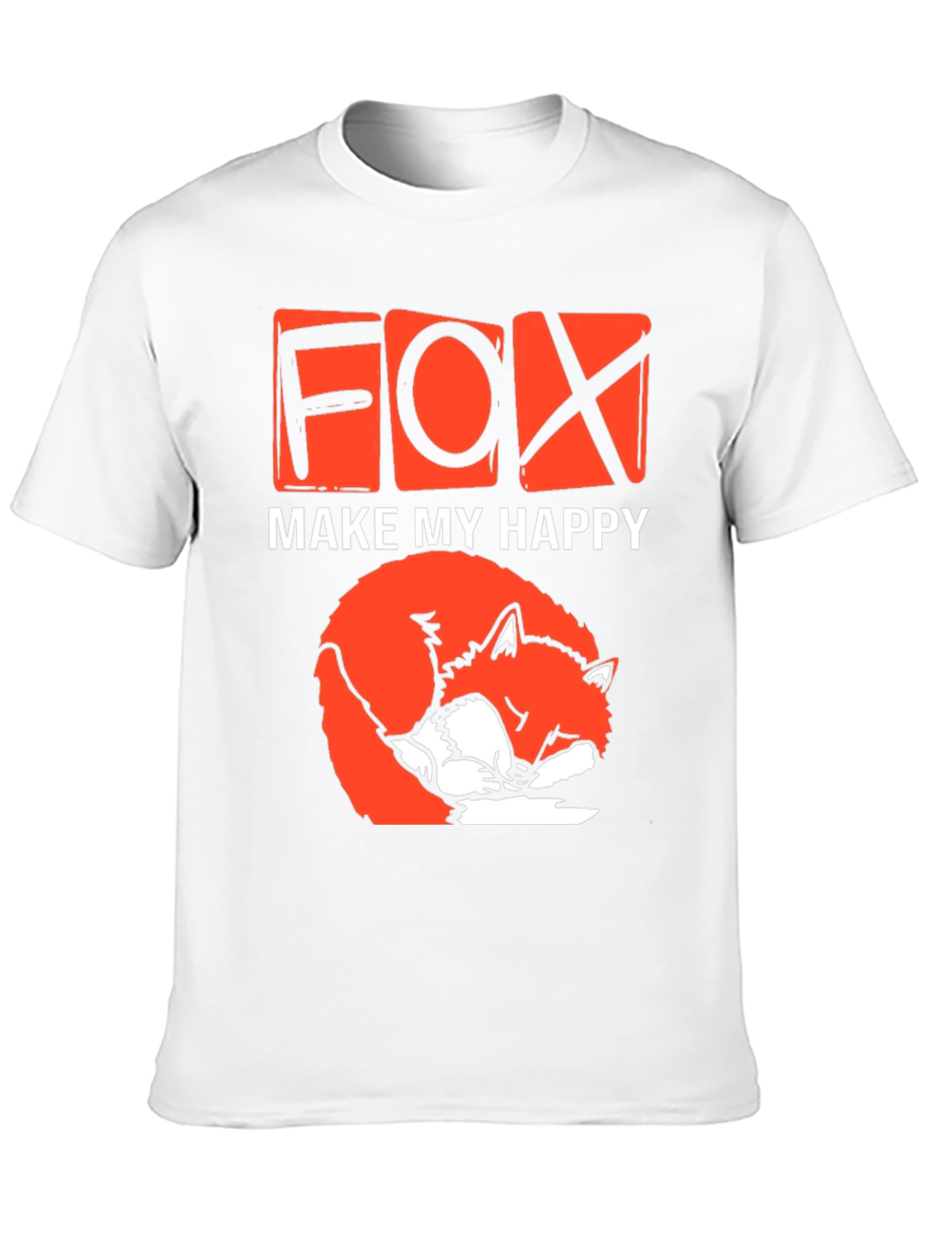 Black Cute Fox Make My Happy Graphic T-Shirt view 10