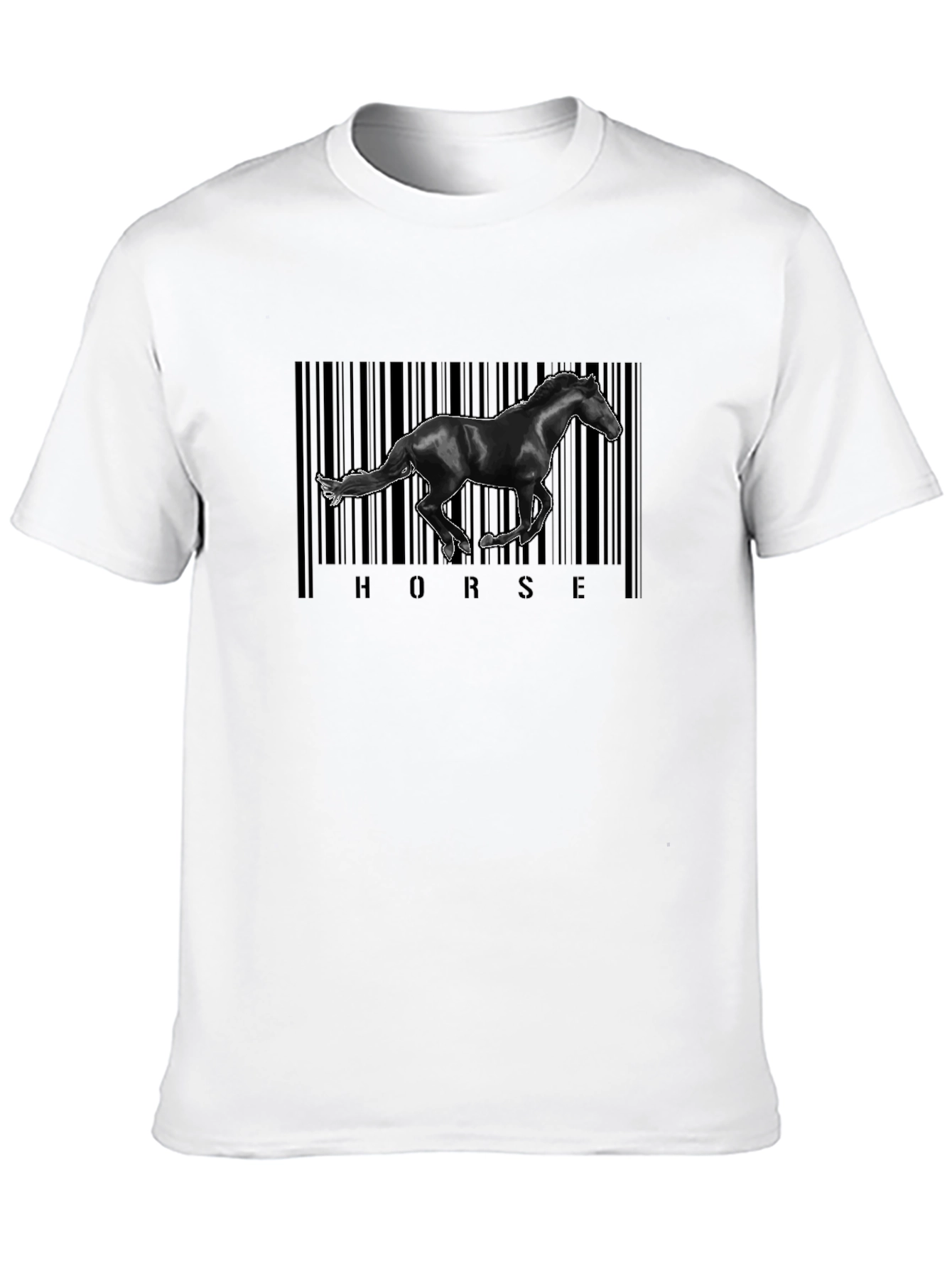 Black Horse Barcode Graphic Tee - Black Cotton view 10