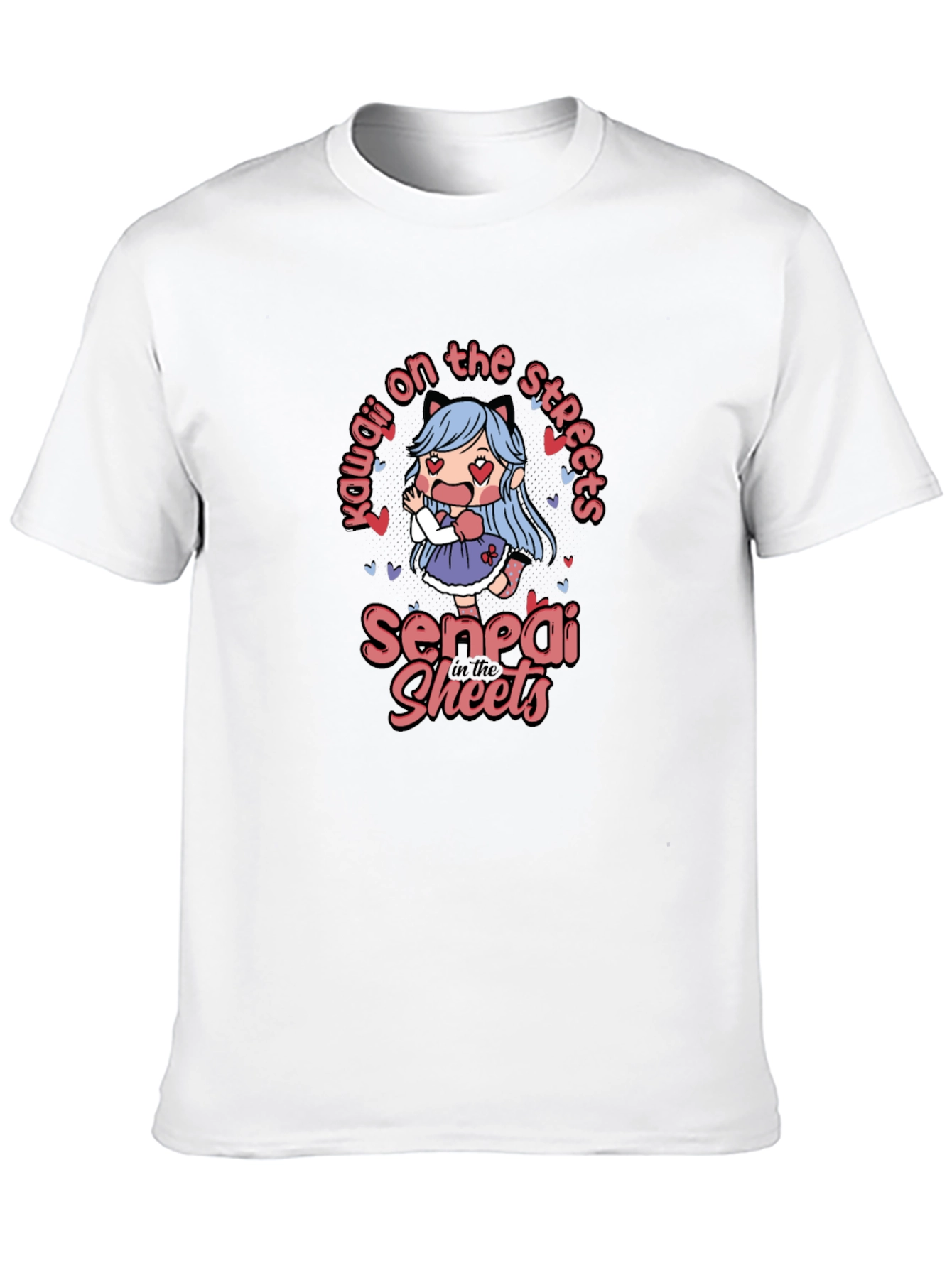 Black Kawaii Anime Graphic T-Shirt view 10