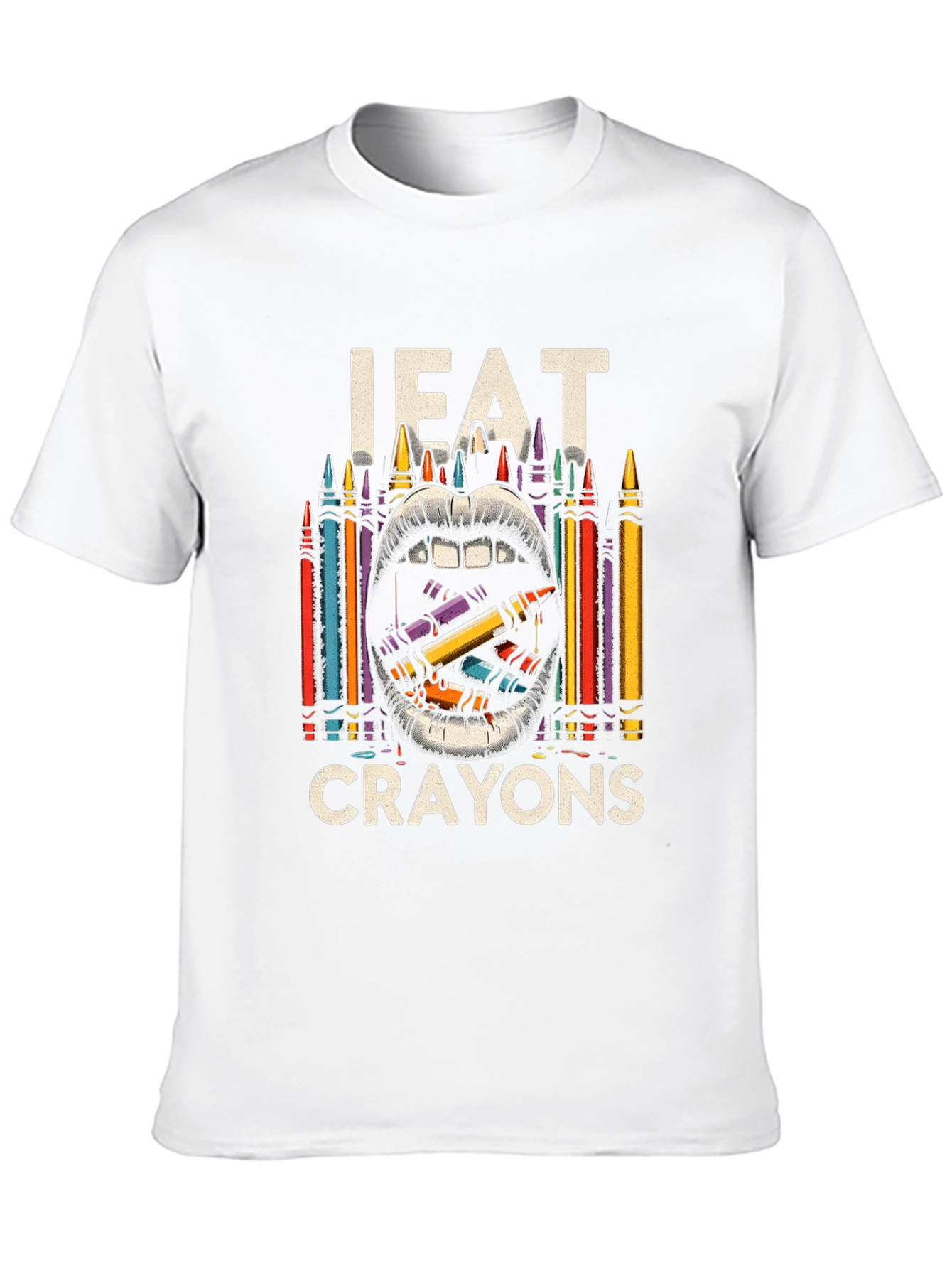 Black I Eat Crayons Graphic Tee - Adult Humor Shirt view 10