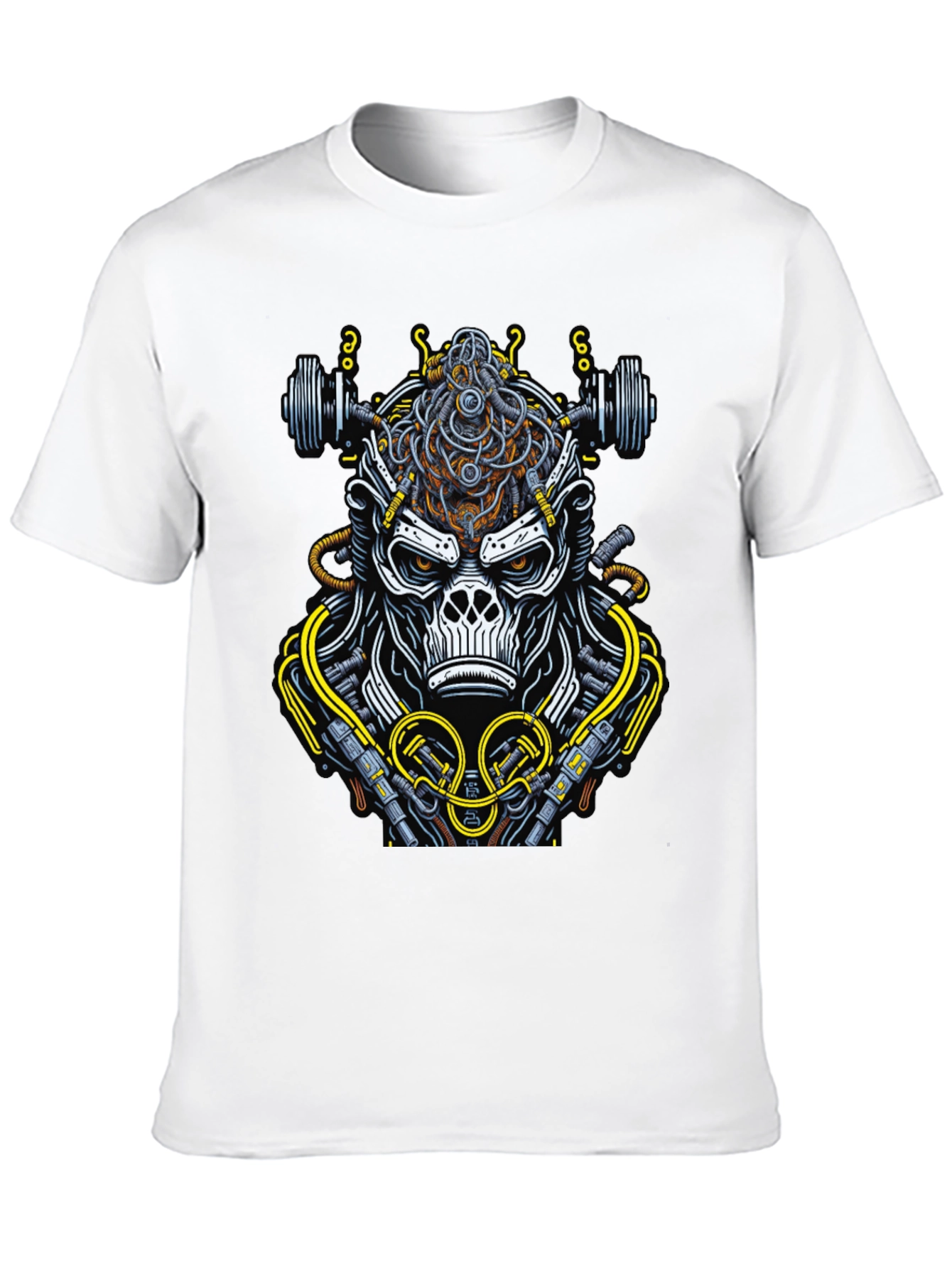 Black Cyborg Gorilla Black Graphic Tee view 10