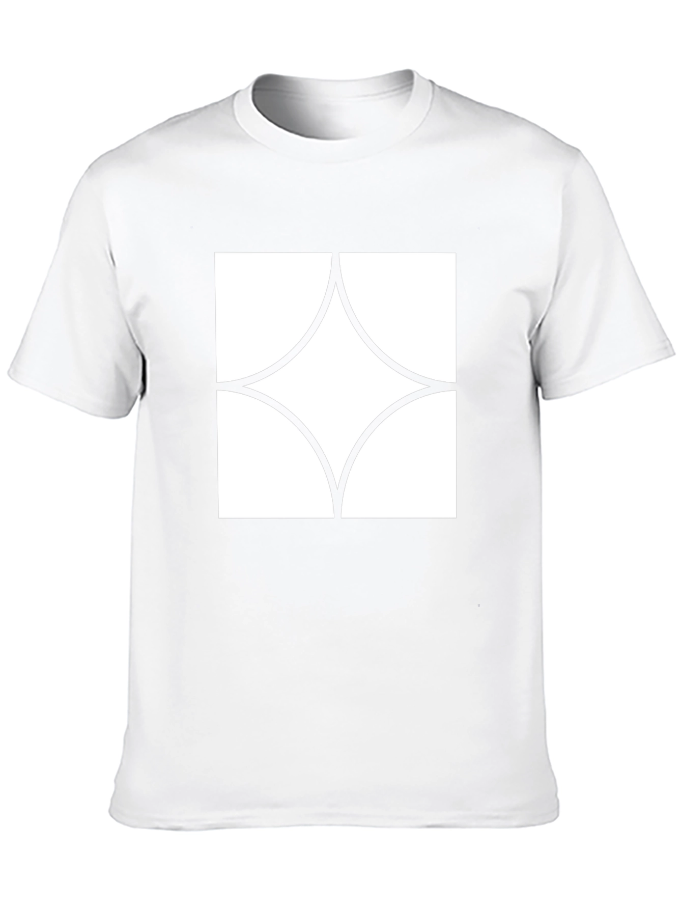 Black Modern Graphic Tee - Black with White Diamond Design view 10