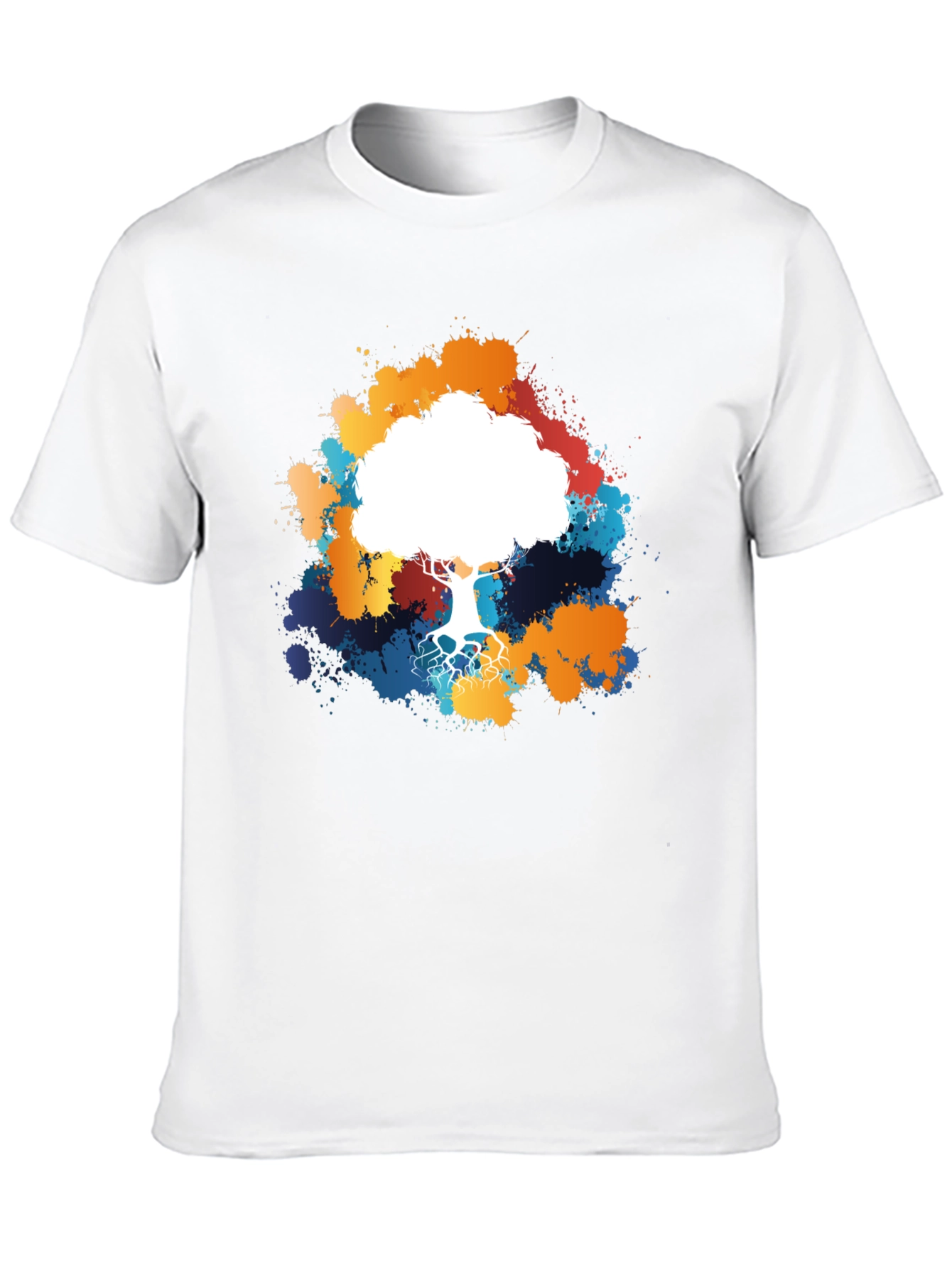 Black Abstract Tree Graphic Tee - Black Cotton Shirt view 10