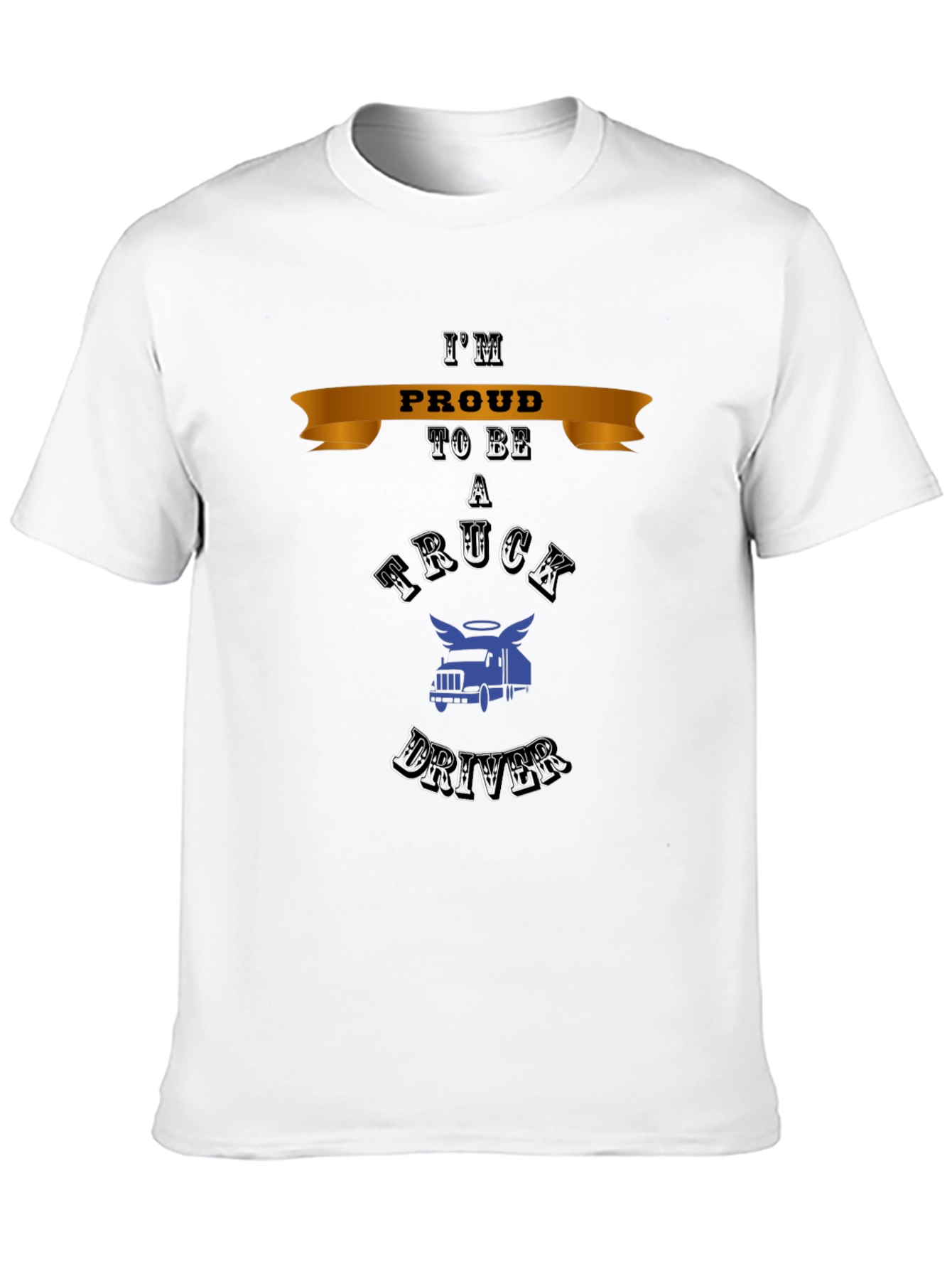 Black Proud Truck Driver T-Shirt - Classic Design view 10