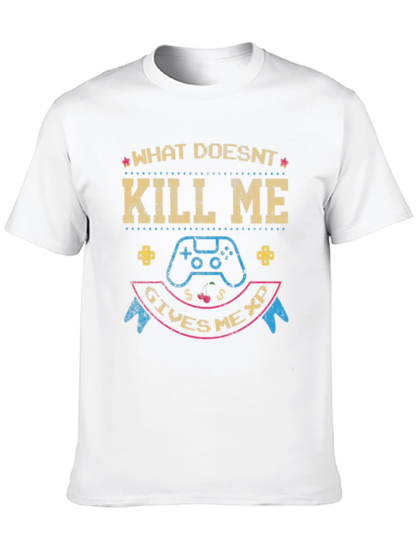 Black Gamer T-Shirt: What Doesn't Kill Me Gives Me XP view 10