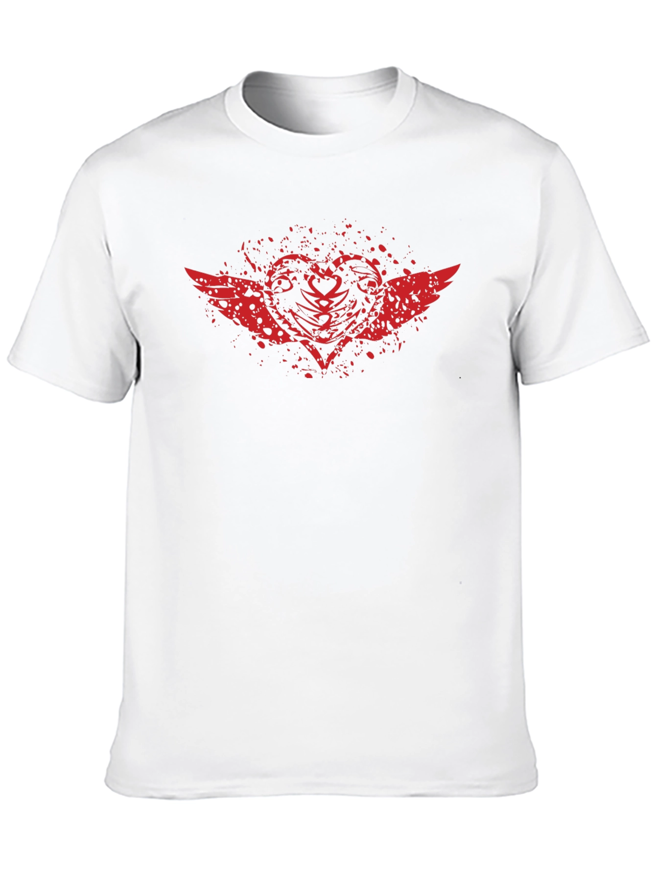 Black Winged Heart Graphic Tee - Men's Black T-Shirt view 10