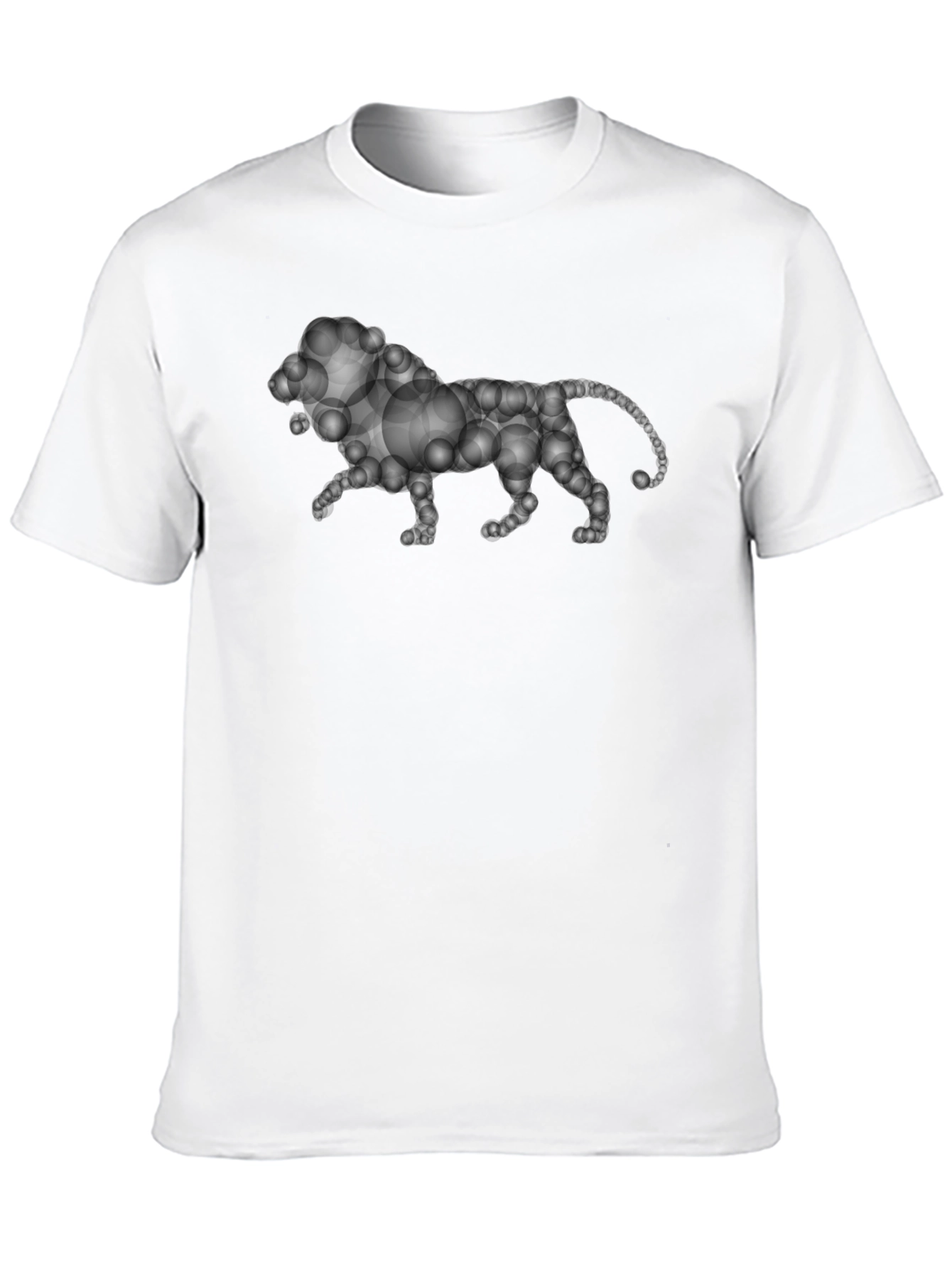 Black Bubble Lion Graphic Tee - Black Cotton Shirt view 10