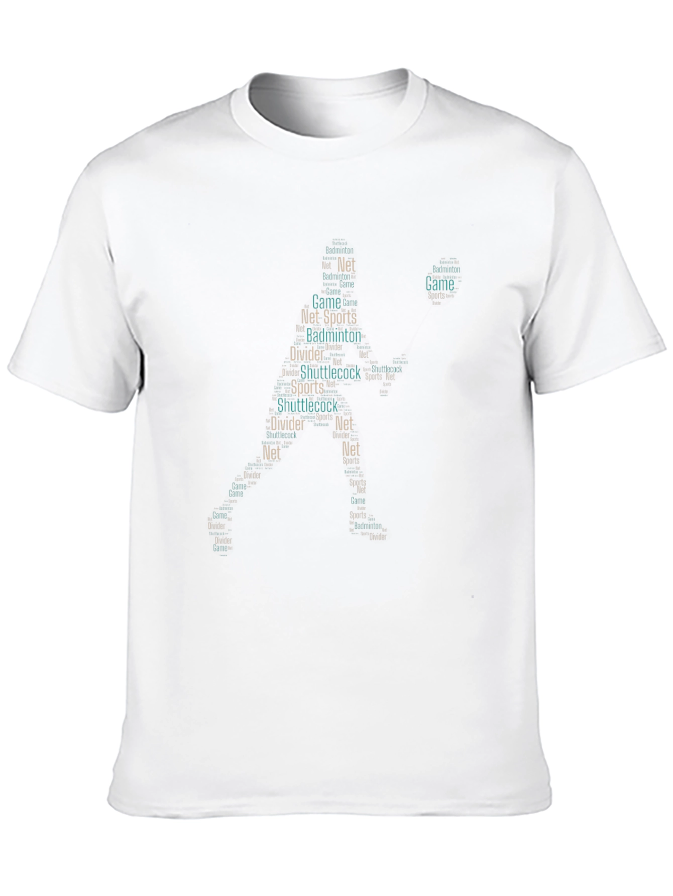 Black Badminton Word Art T-Shirt view 10