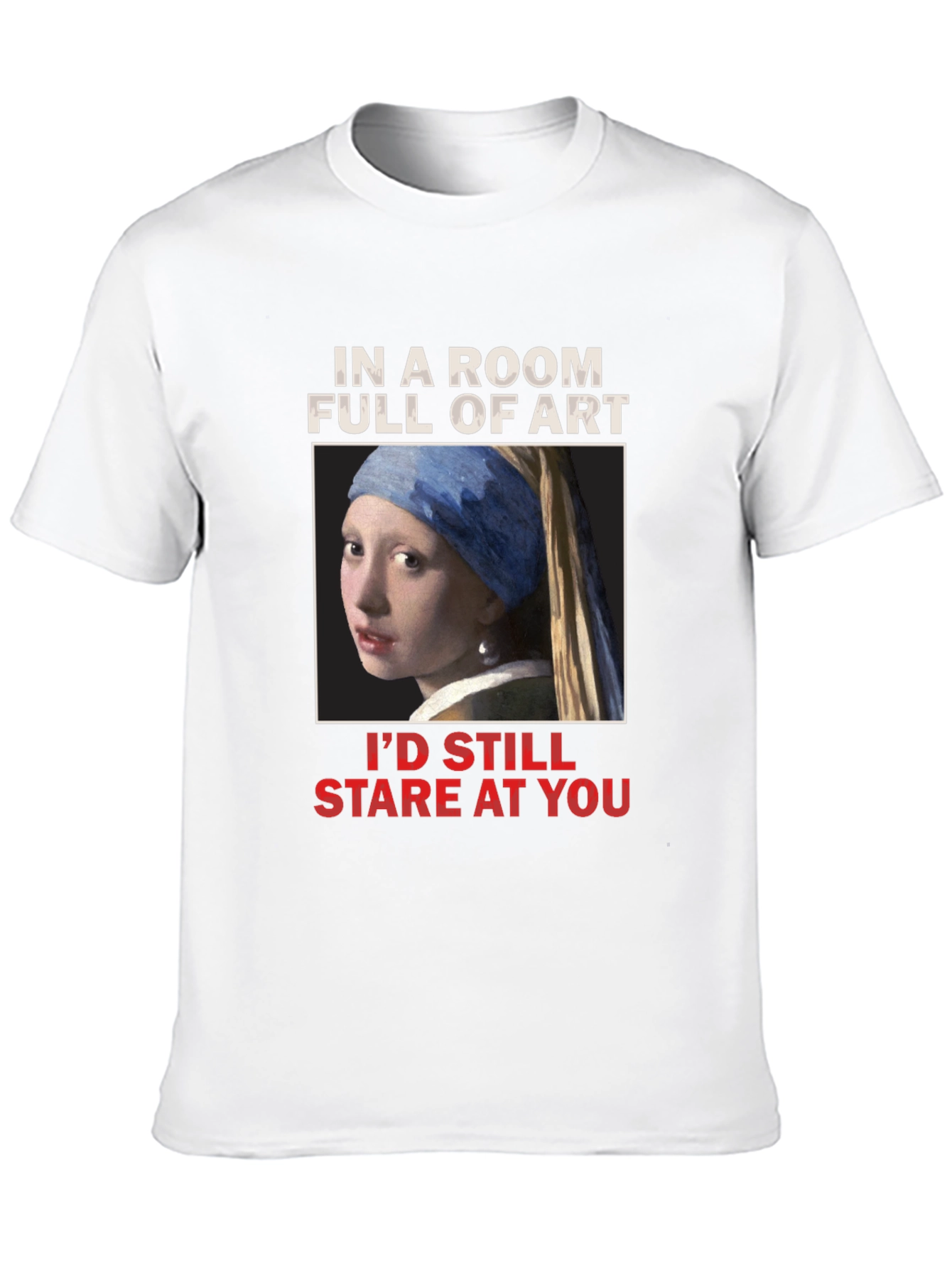 Black Art Lover's T-Shirt: Girl with a Pearl Earring view 10