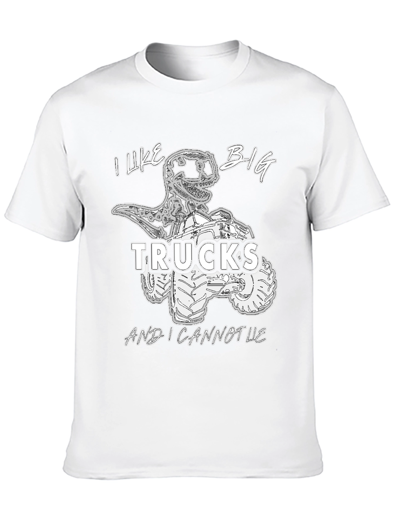 Black Dino Truck T-Shirt - I Like Big Trucks view 10