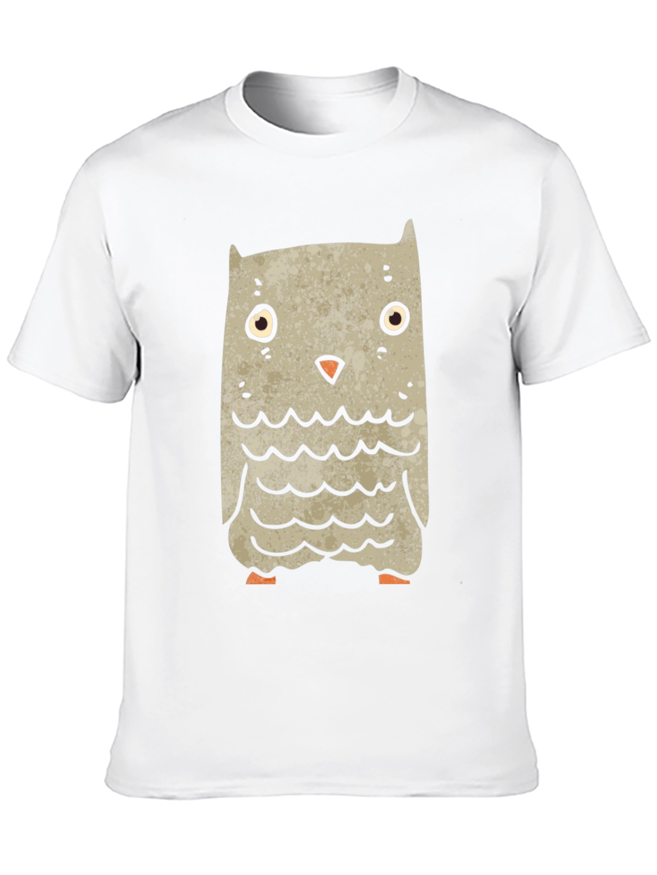 Black Cartoon Owl Graphic Tee - Black Unisex T-Shirt view 10
