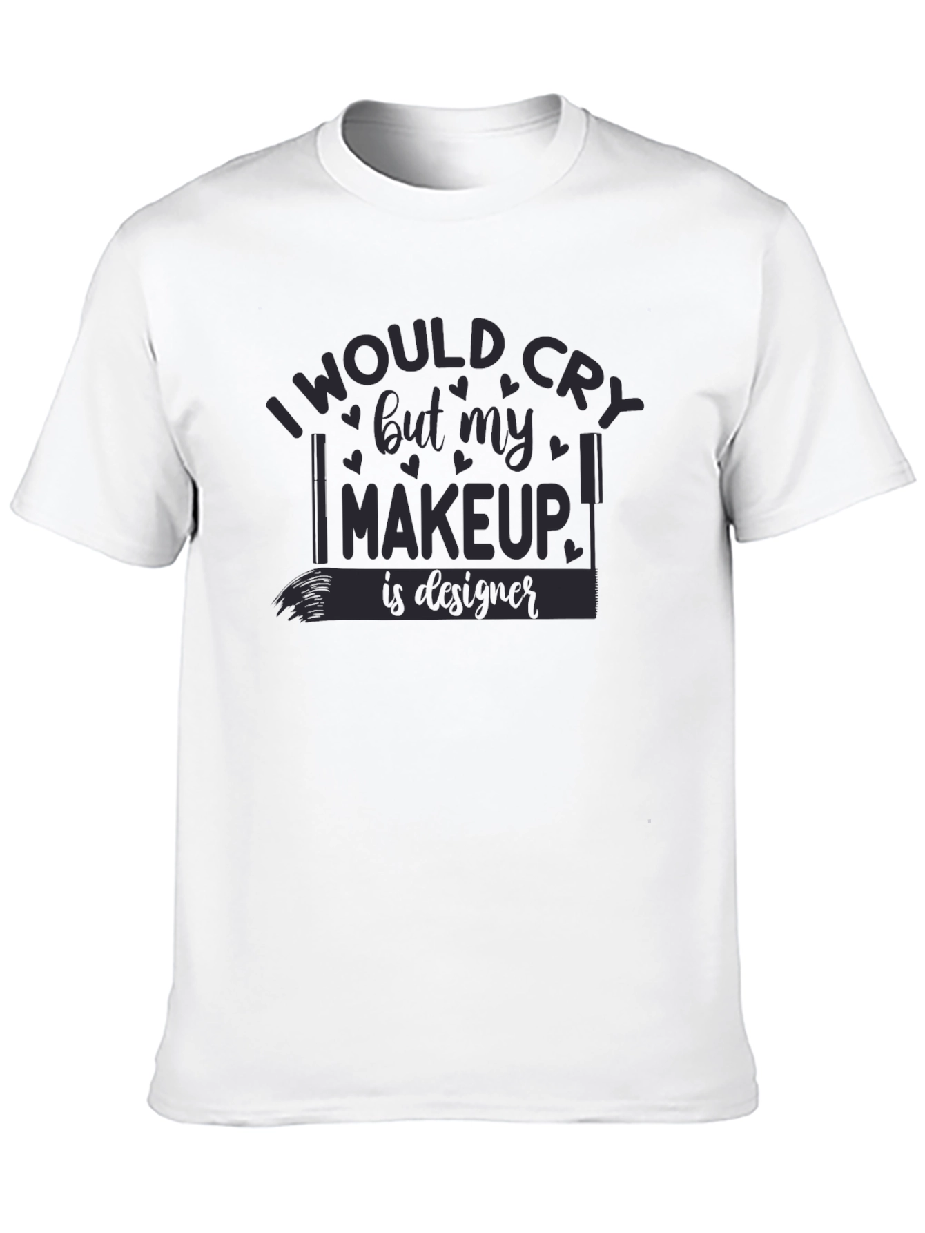 Black Designer Makeup Graphic Tee - Black view 10