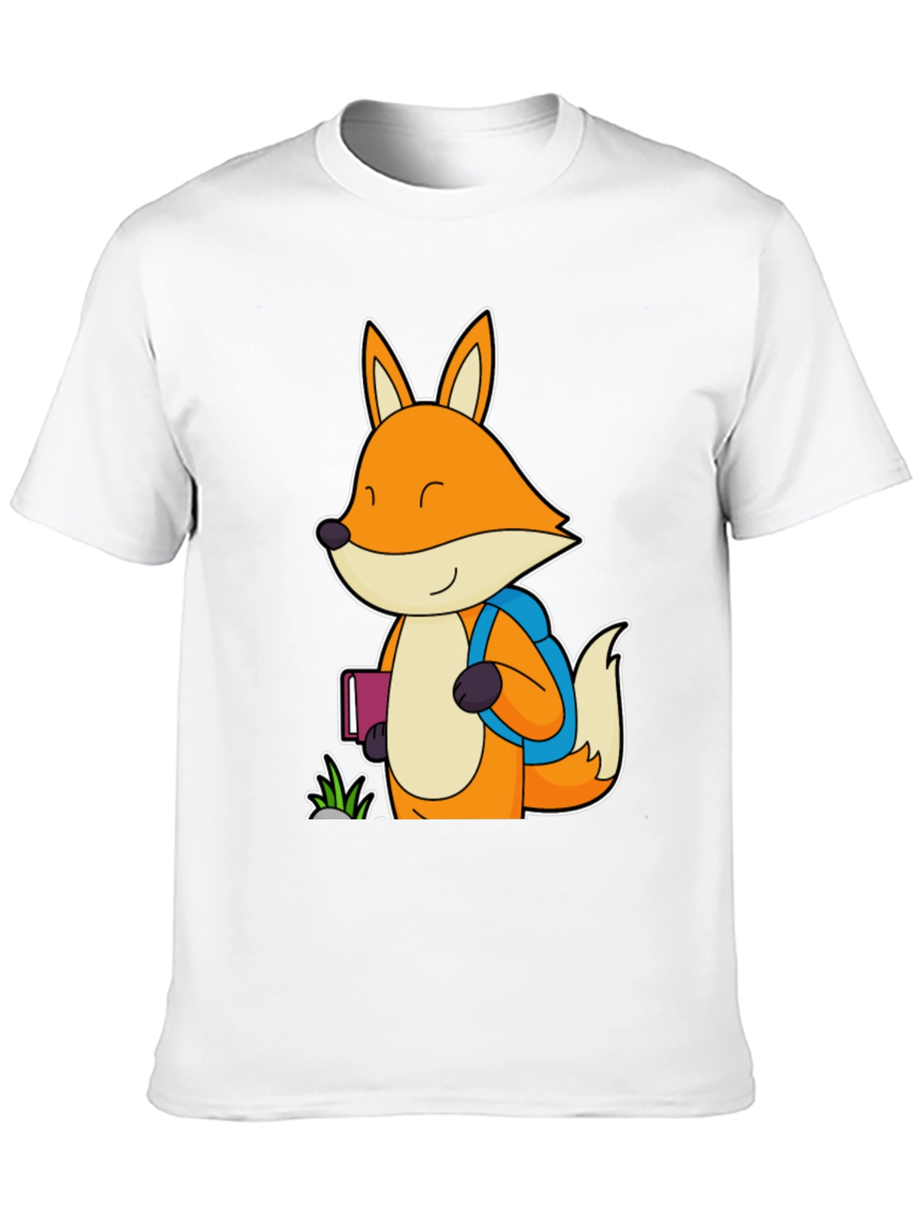 Black Fox with Backpack Black T-Shirt view 10