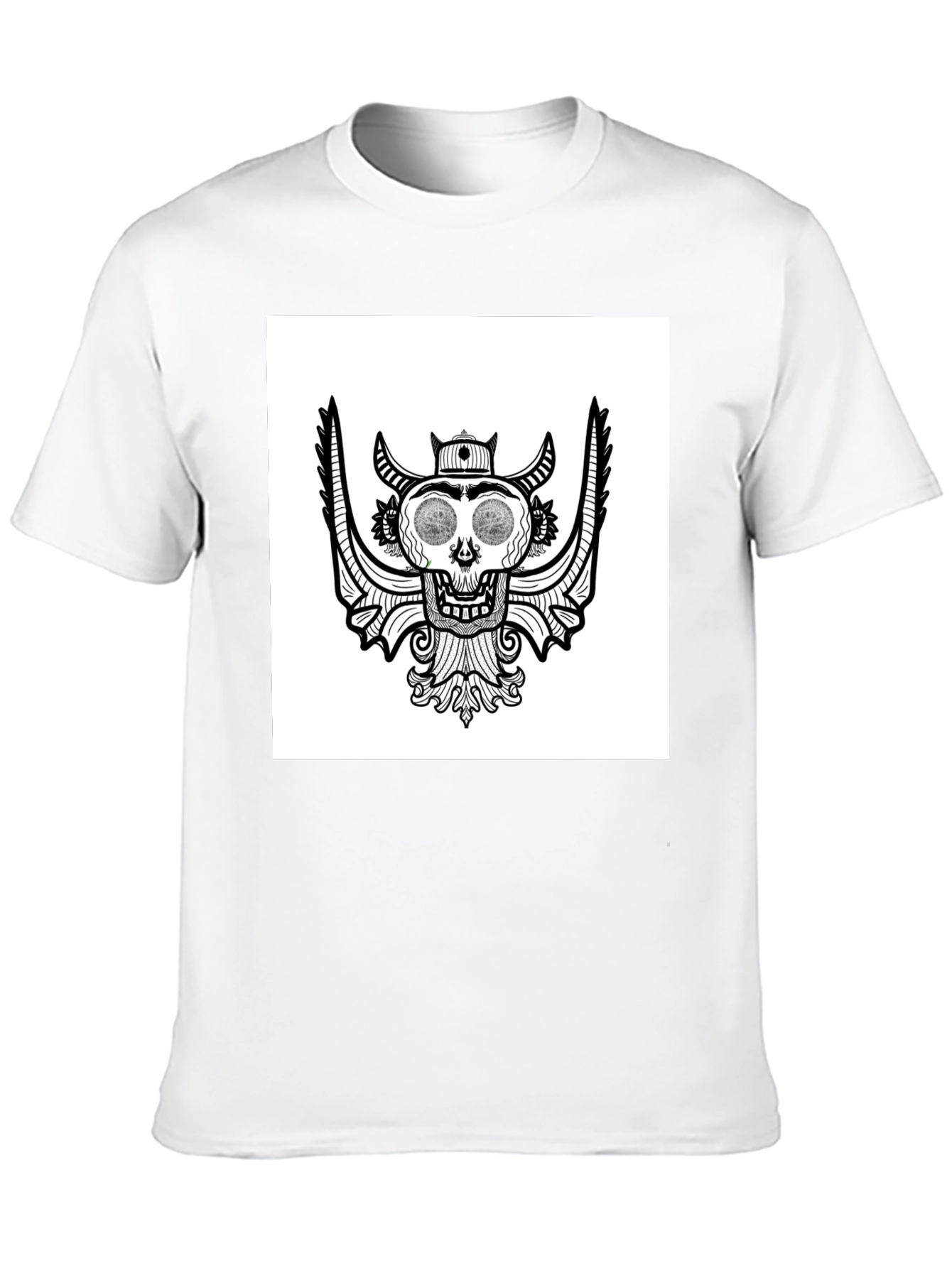 Black Skull Graphic Tee - Black Cotton T-Shirt view 10