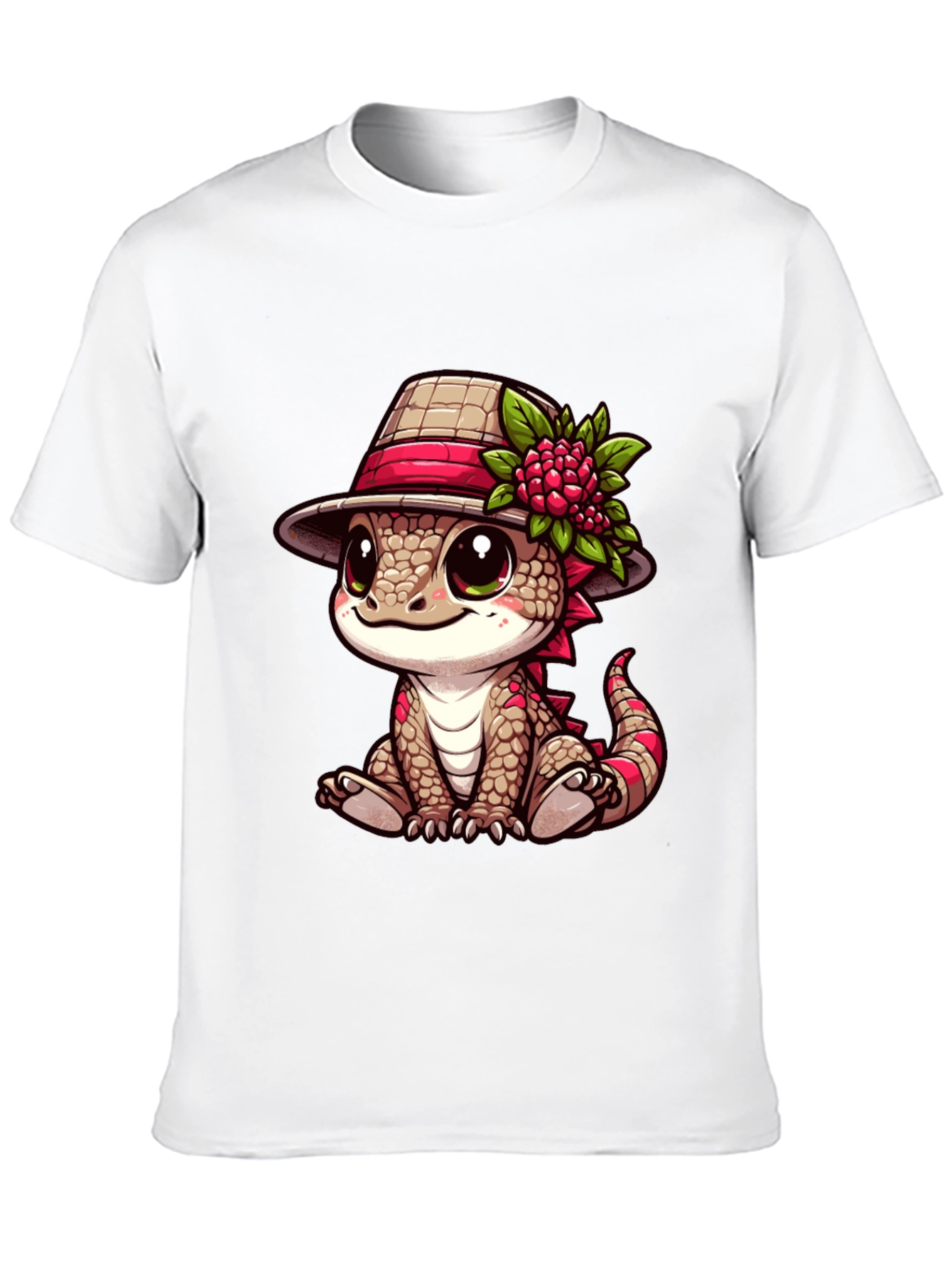 Black Cute Cartoon Lizard T-Shirt view 10