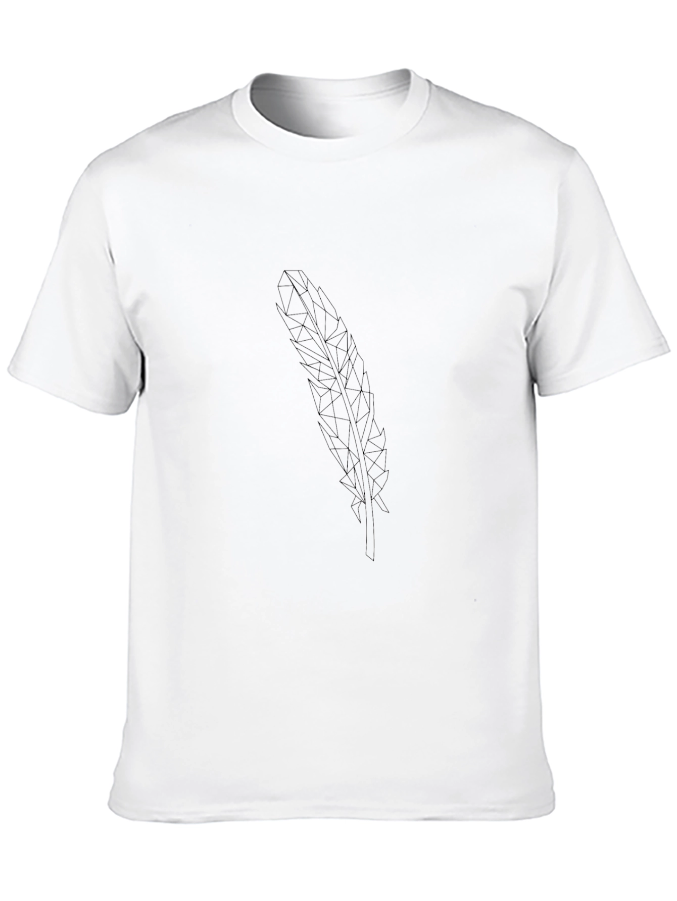 Black Geometric Feather Graphic Tee - Black view 10