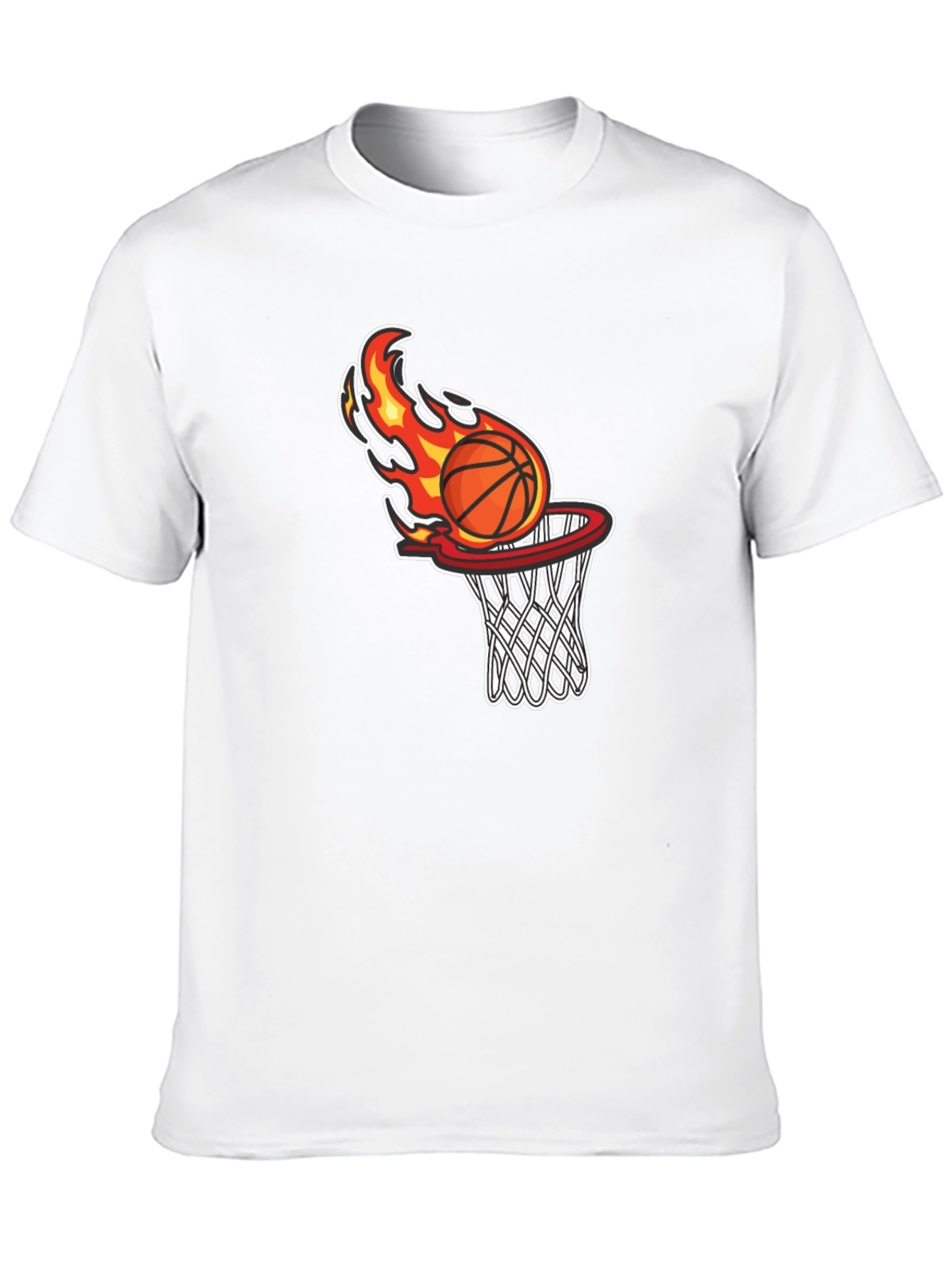 Black Flaming Basketball Graphic T-Shirt view 10