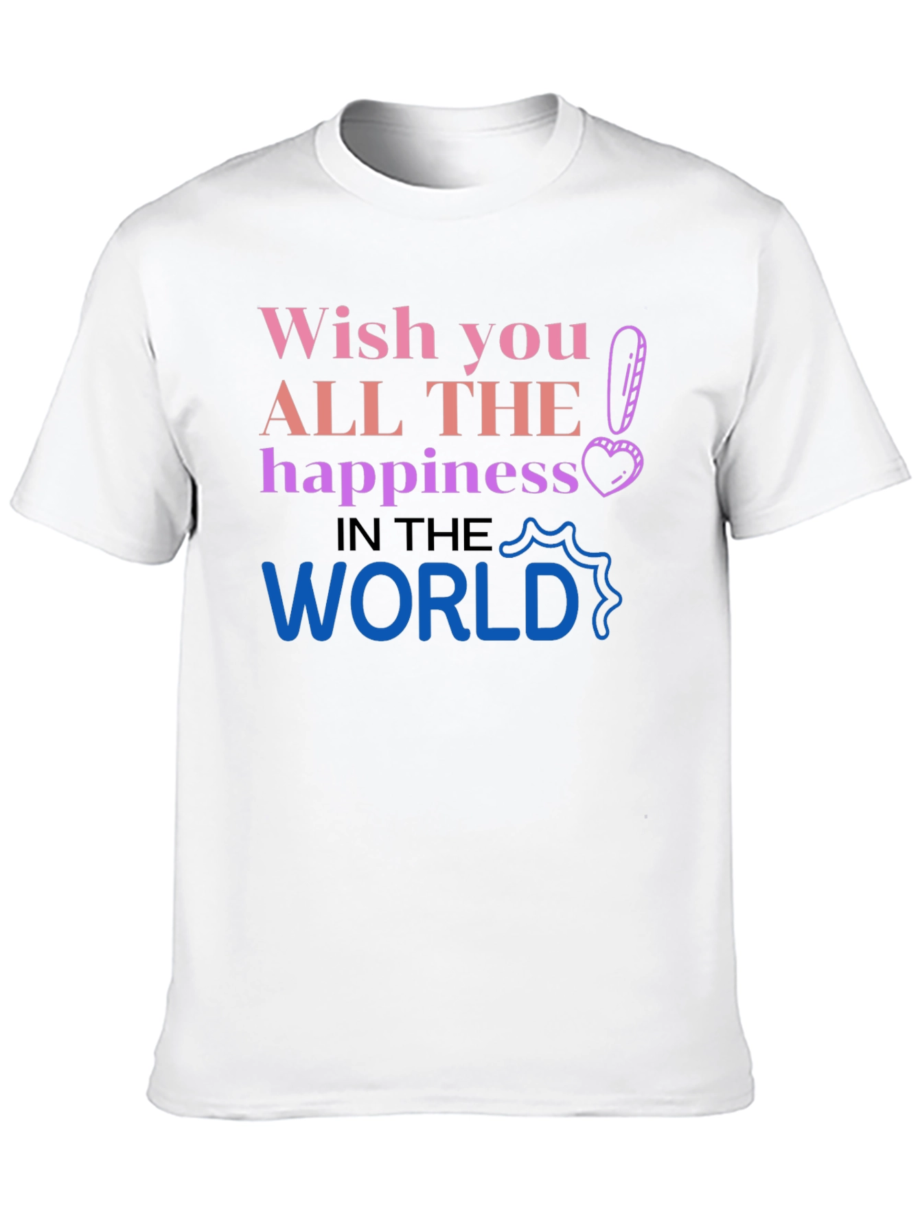 Black Wish You All The Happiness Graphic T-Shirt view 10