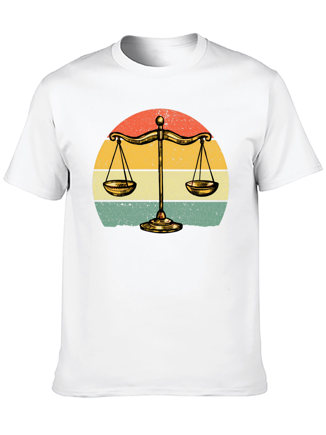 Black Scales of Justice Retro Graphic Tee view 10