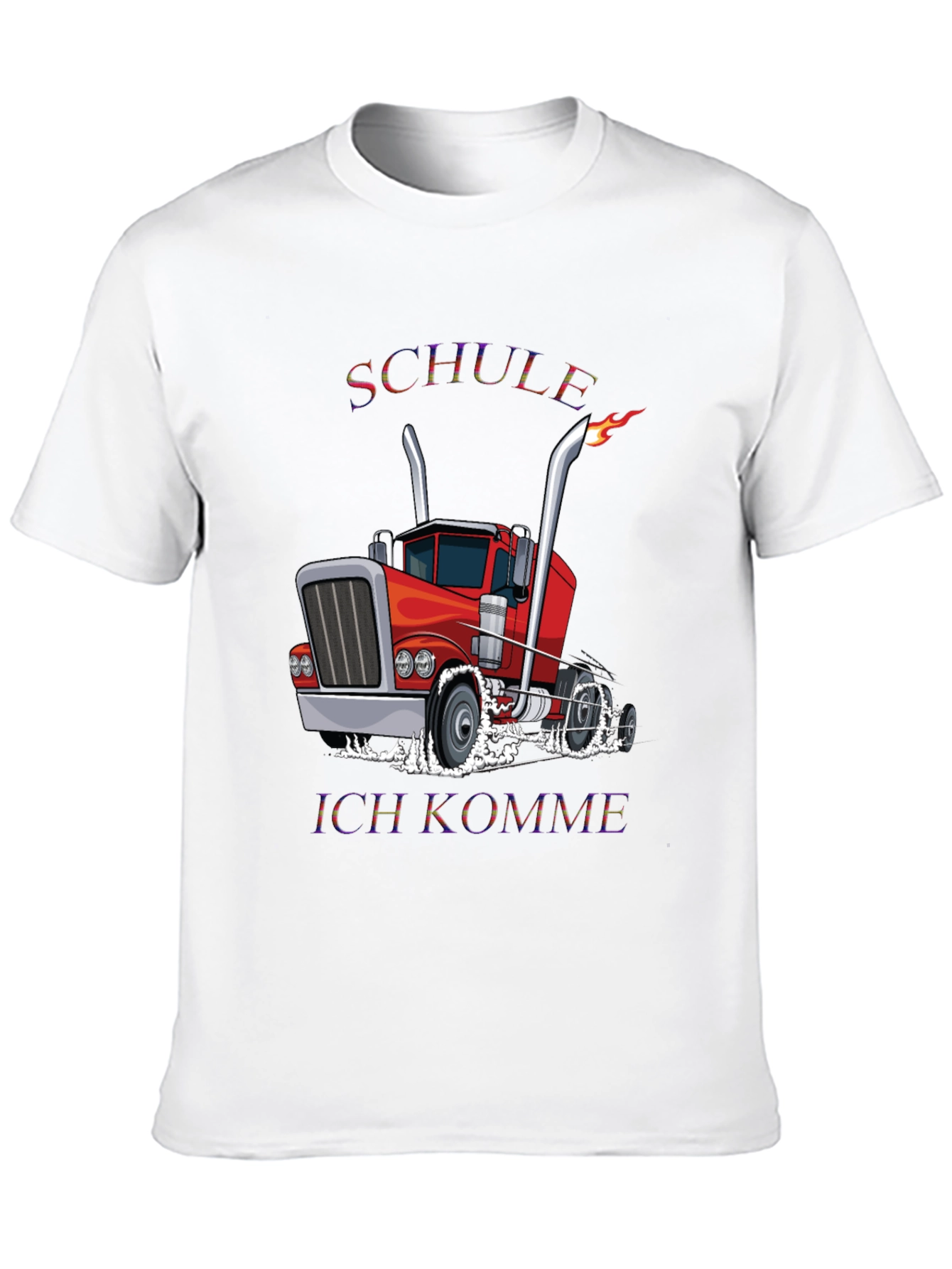 Black Truck Driver T-Shirt - Schule Ich Komme - Black view 10