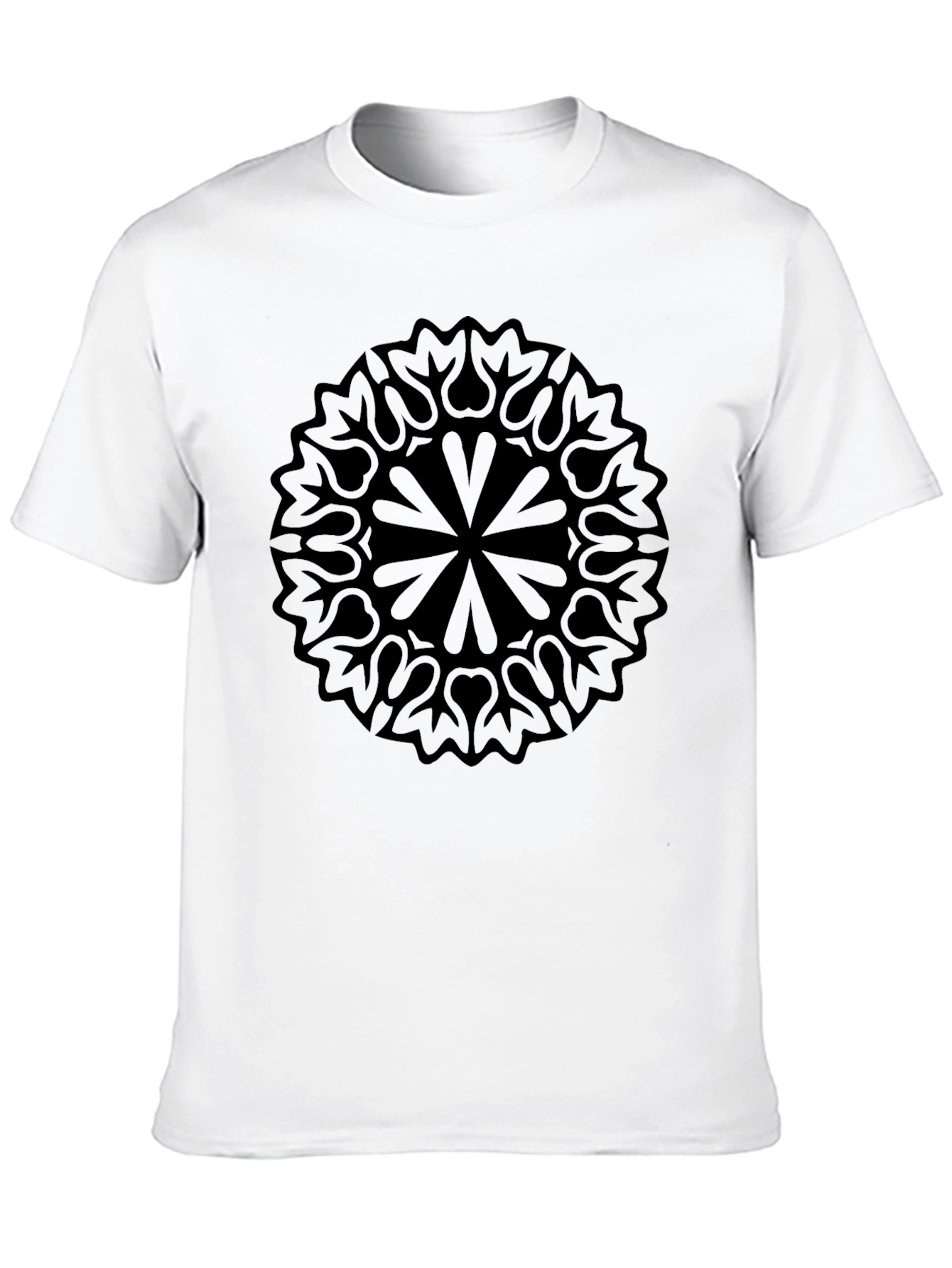 Black Black Mandala Graphic Print Men's T-Shirt view 10